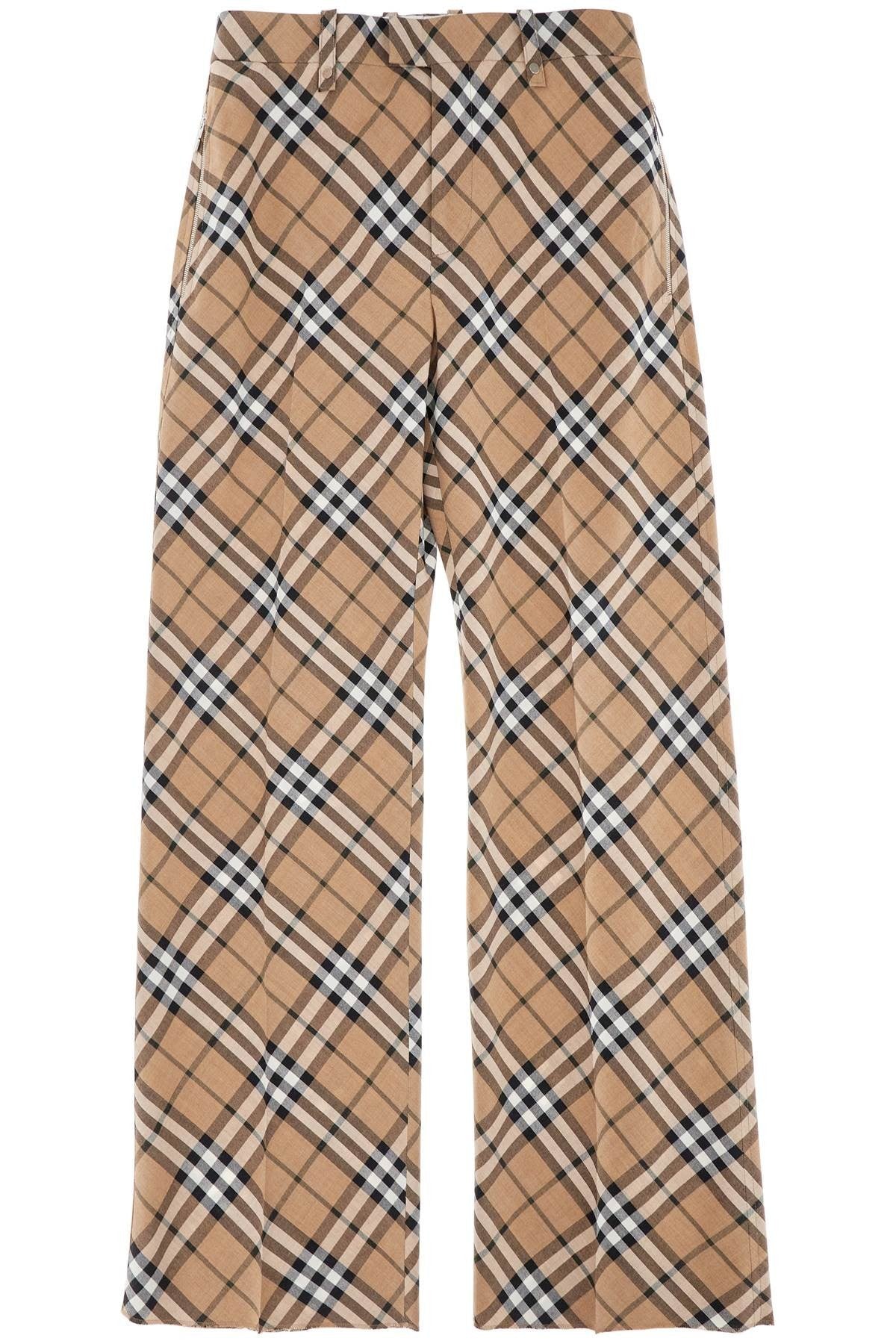 ered wool blend tailored trousers