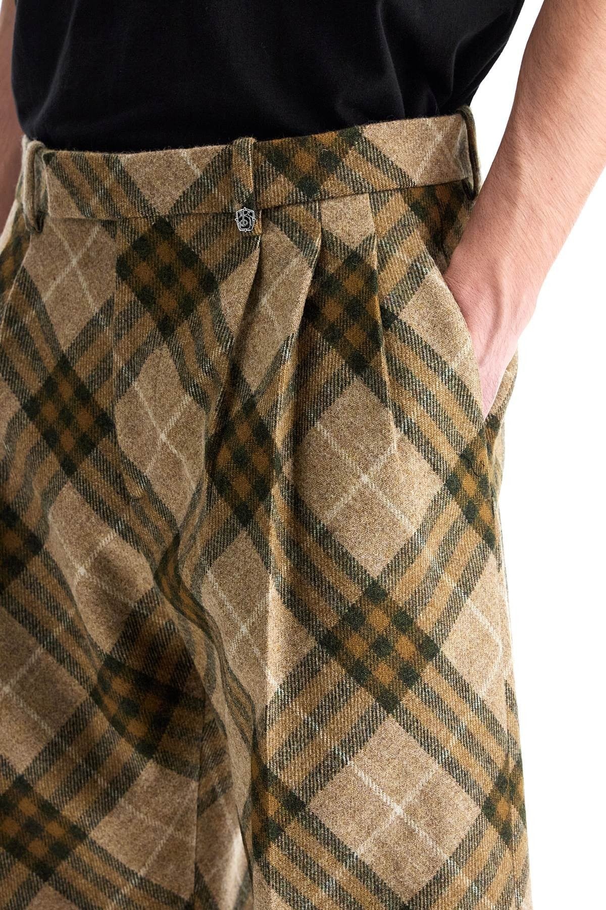 ered wool tailored trousers