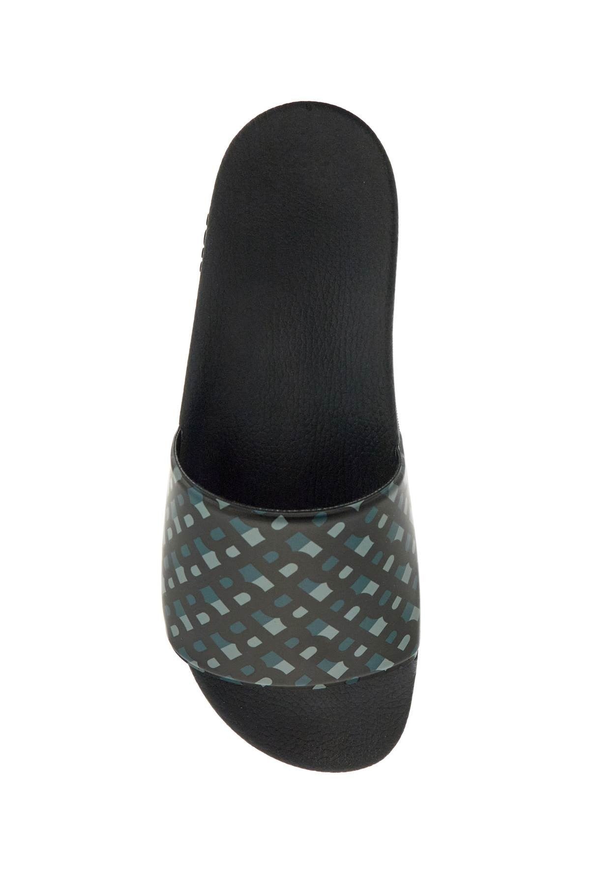 ergonomic slippers geometric design black made in italy