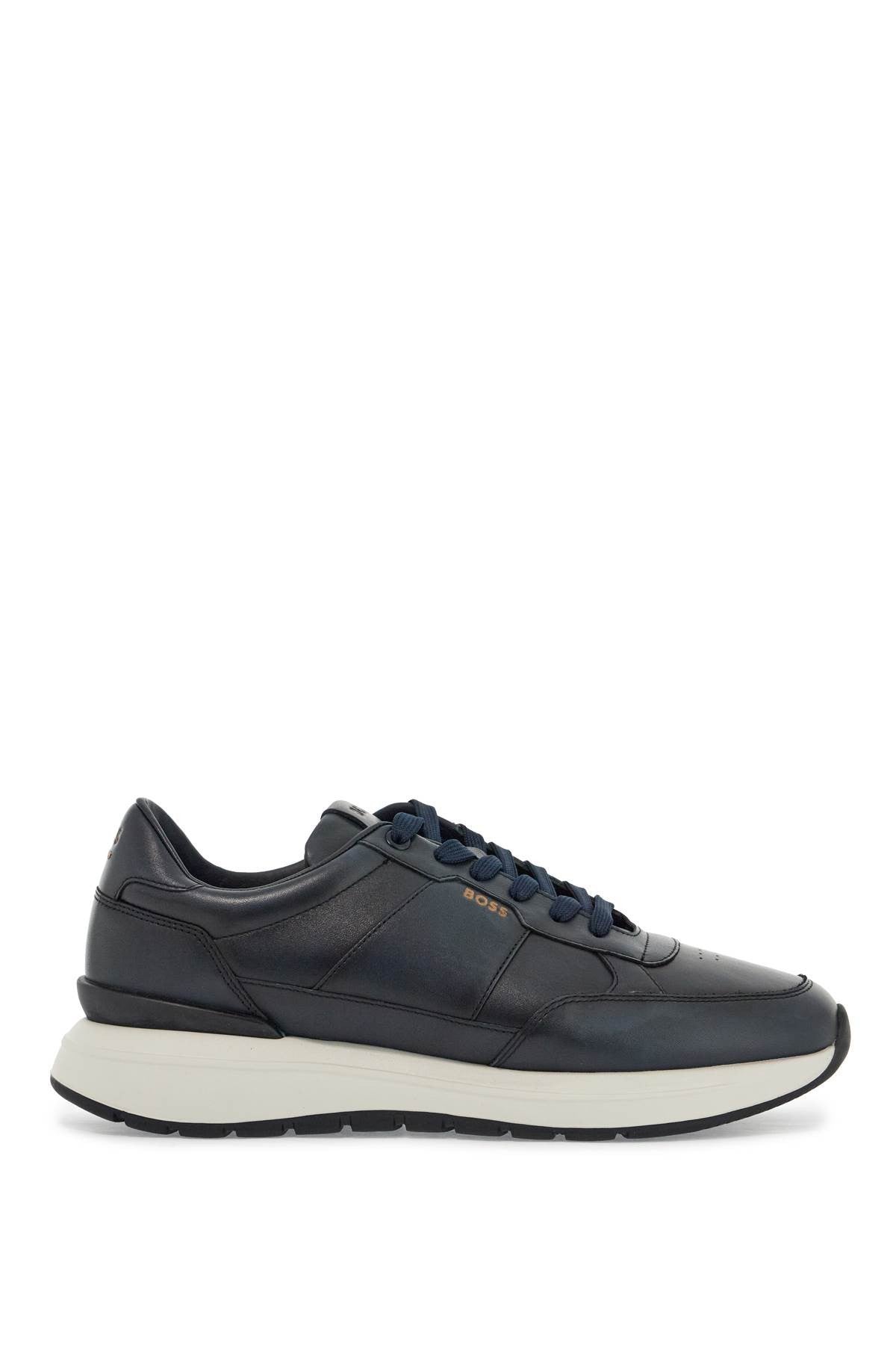 ergonomic sneakers jace_runn_bu navy blue leather