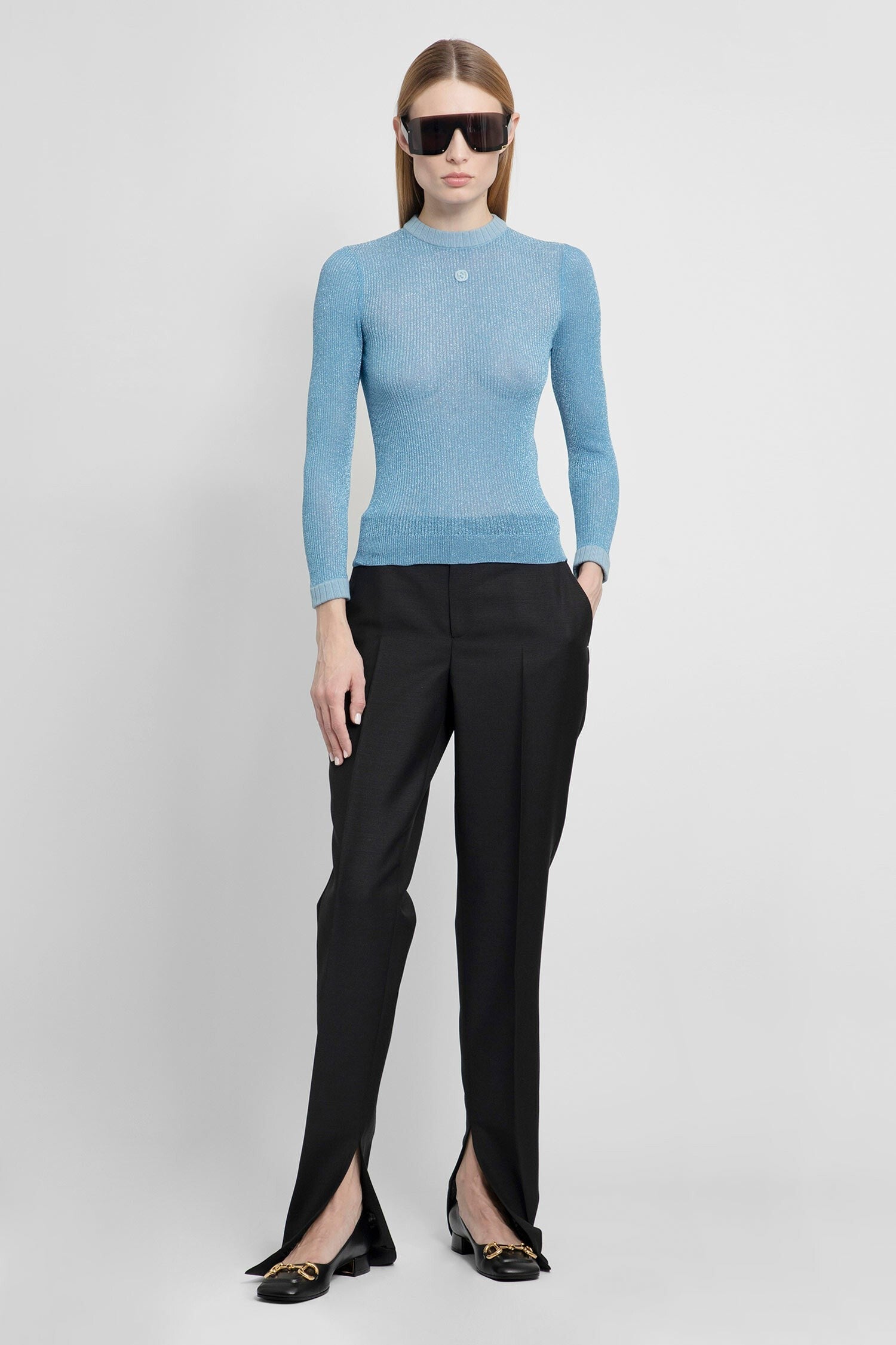 extra fine lamé knit top