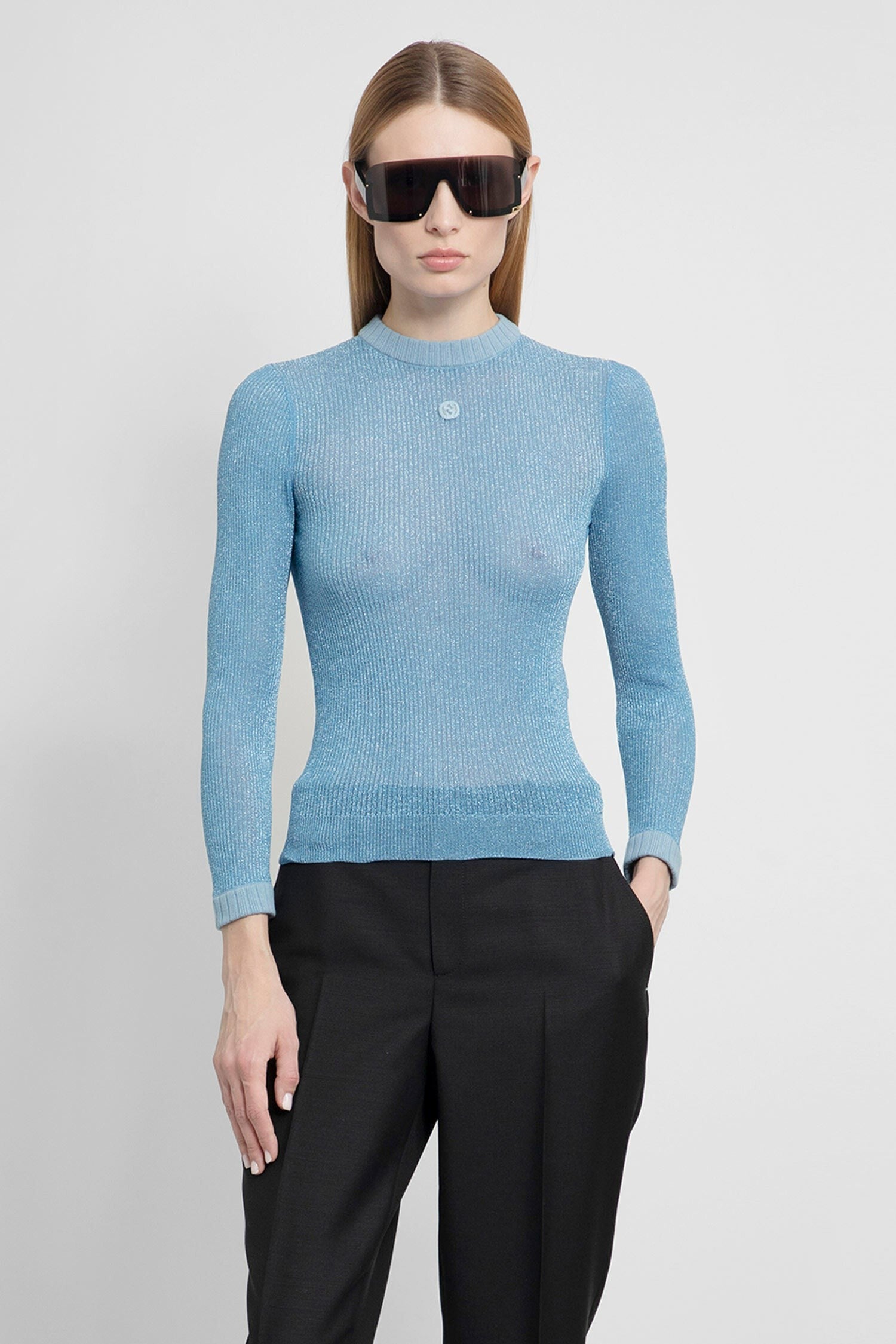 extra fine lamé knit top