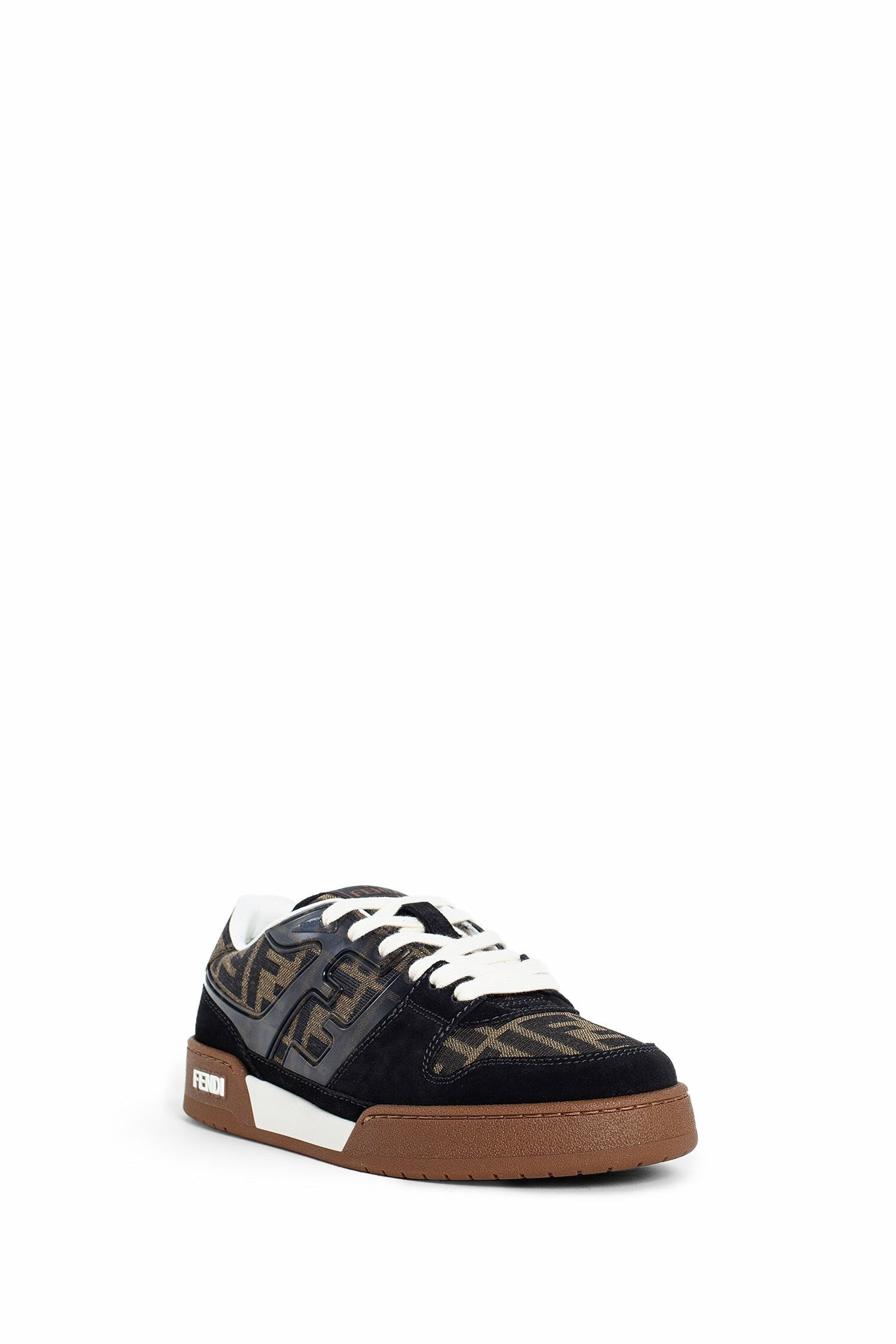 Fendi Match Suede And Canvas Sneakers