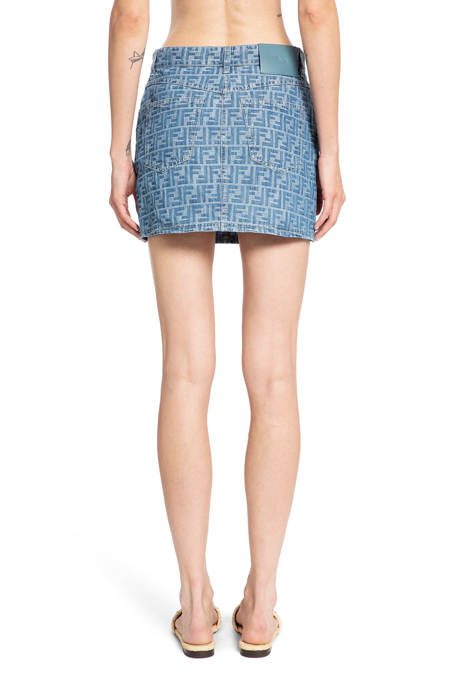 Ff Chambray Denim Mini Skirt