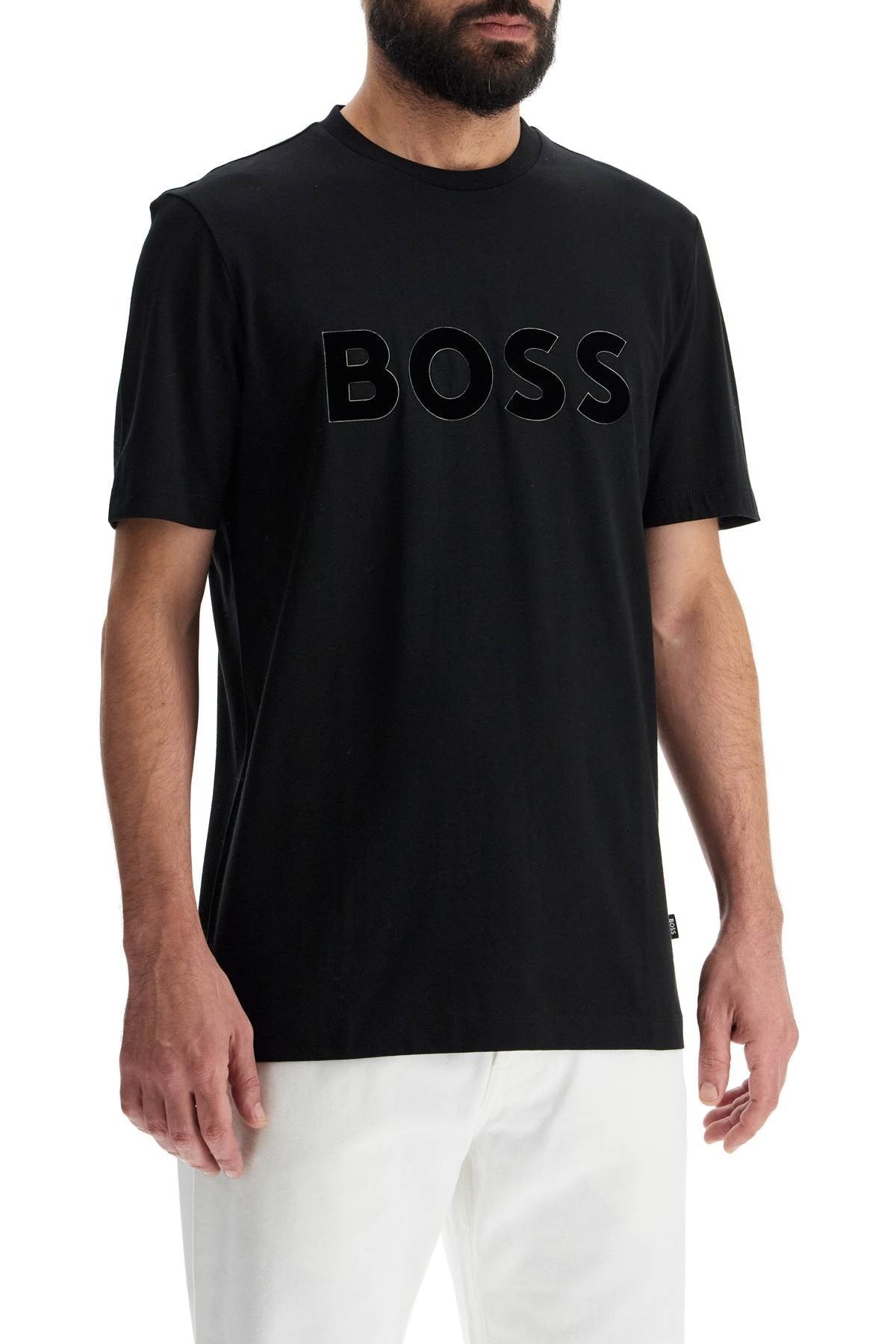 flocked logo t-shirt with