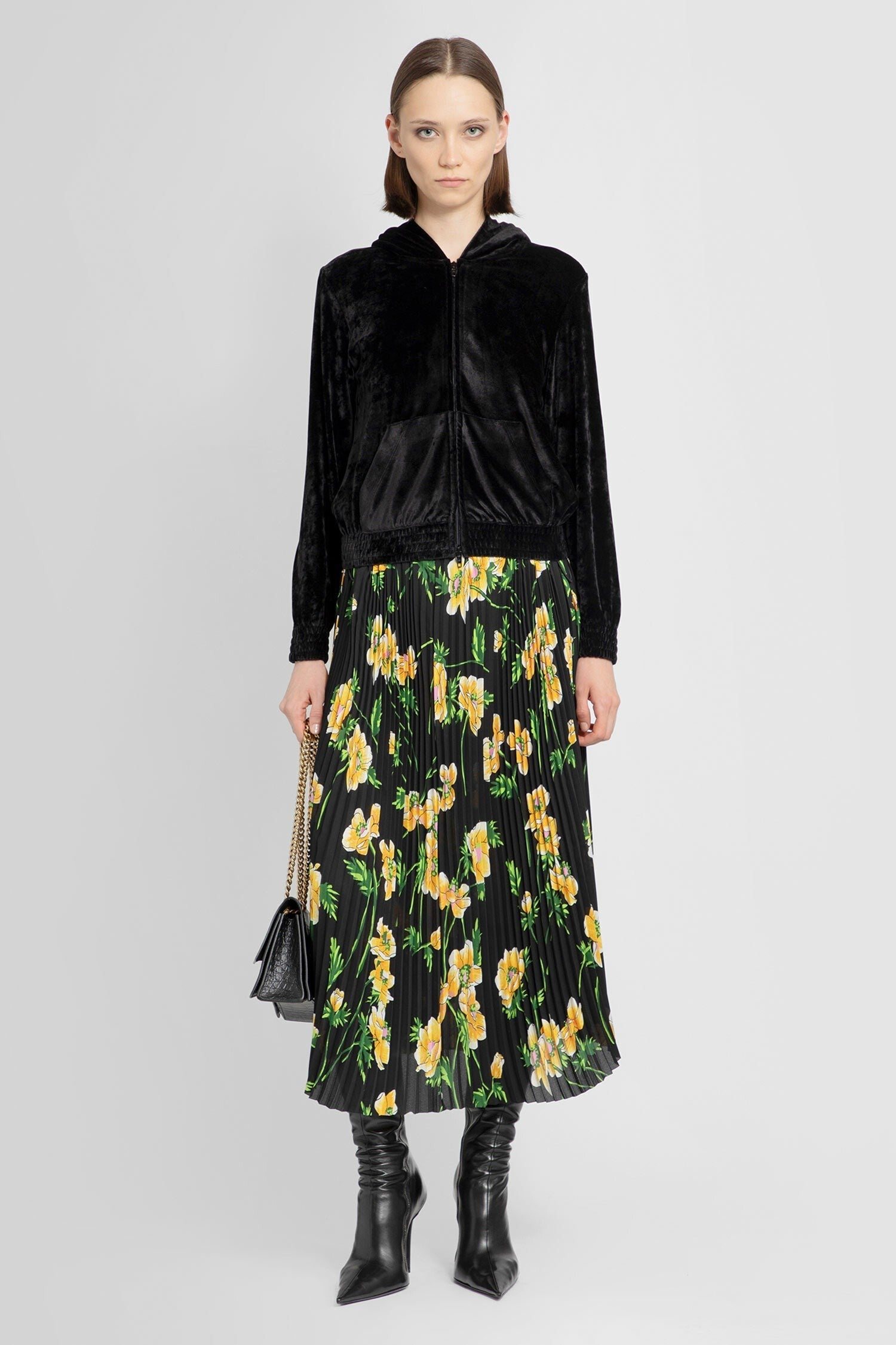 flower pleated skirt