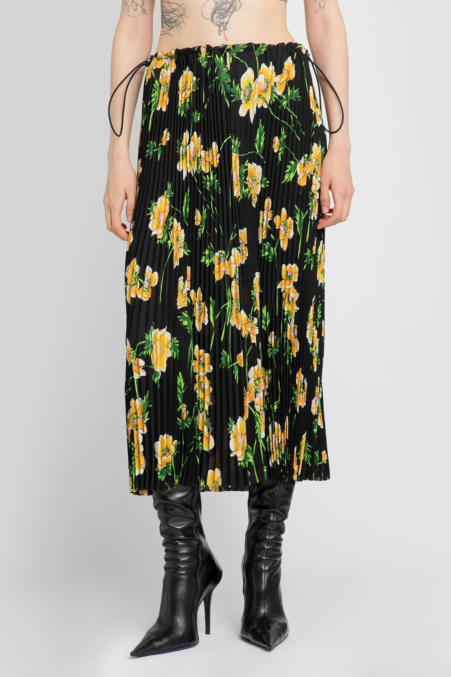 flower pleated skirt