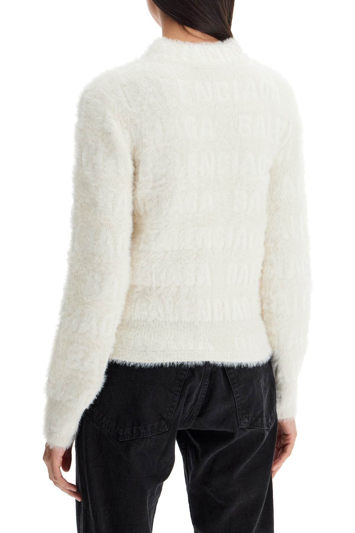 fuzzy logo sweater