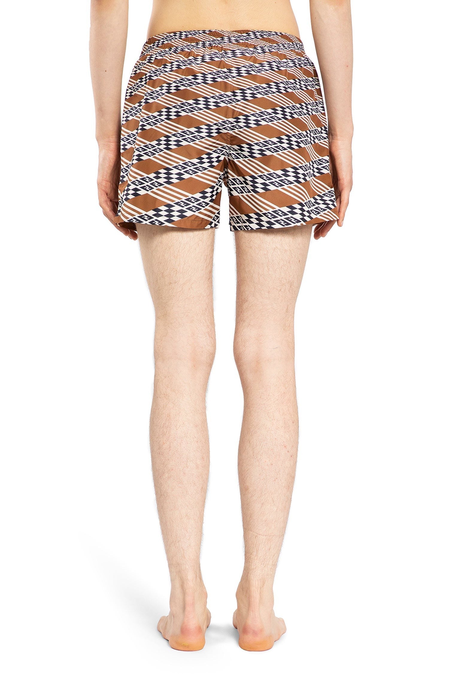 Geometric Ff Nylon Swim Shorts