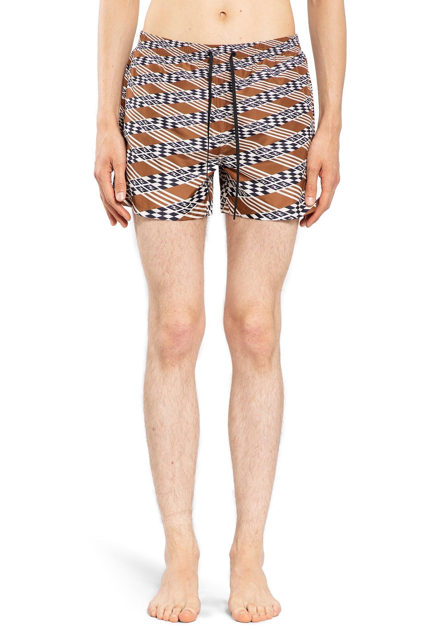 Geometric Ff Nylon Swim Shorts