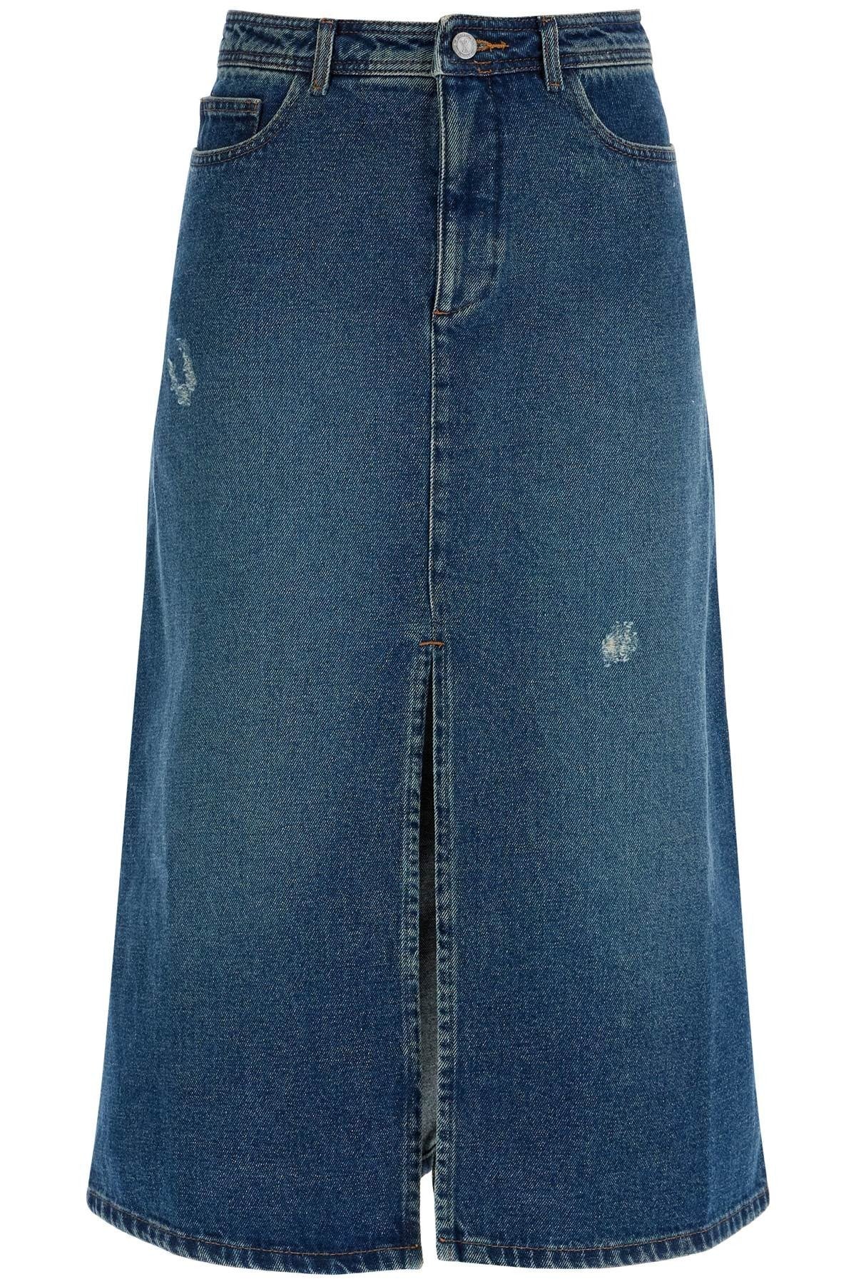 'georgia denim midi skirt in