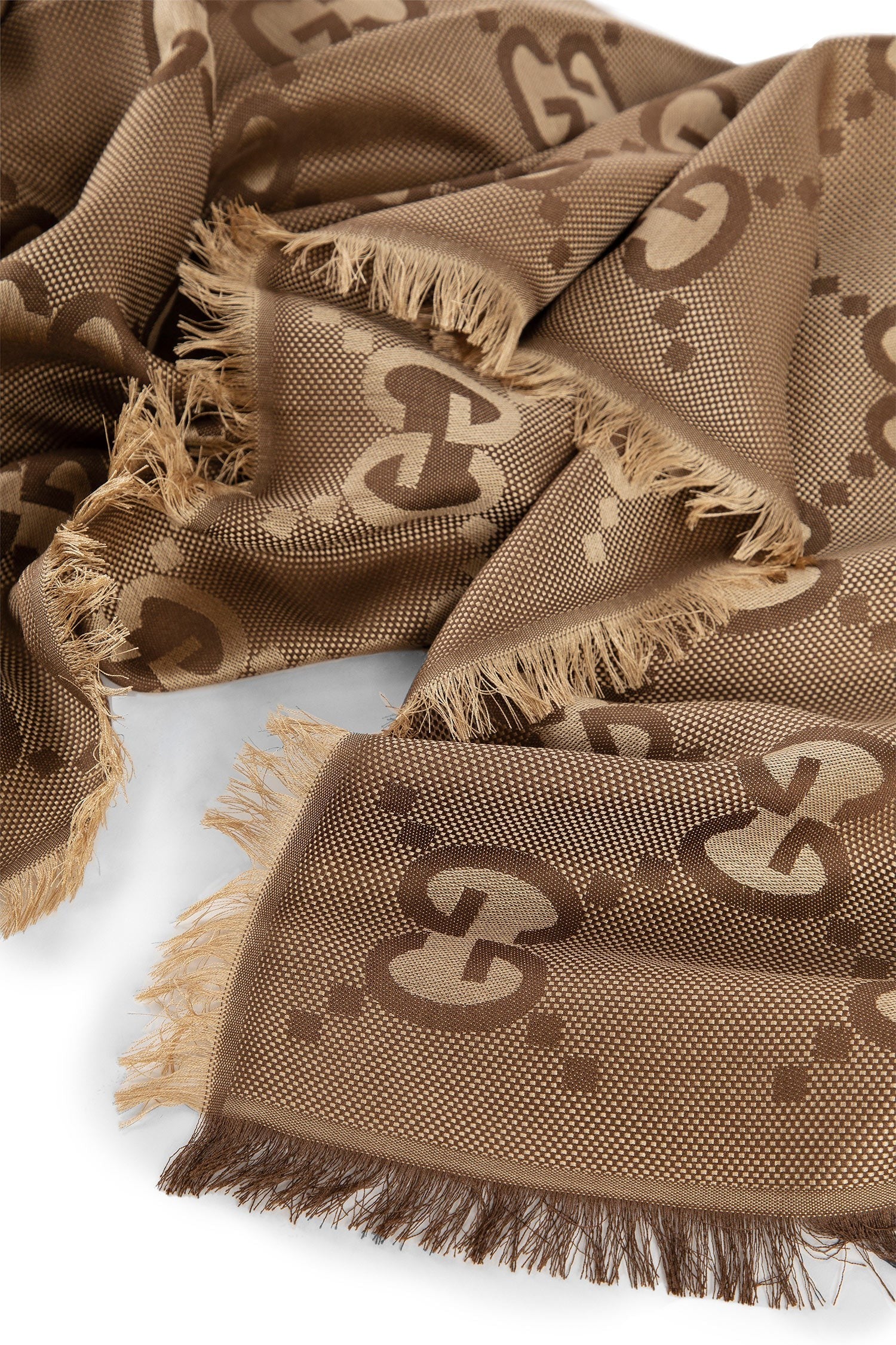 Gg Silk Cotton Jacquard Shawl