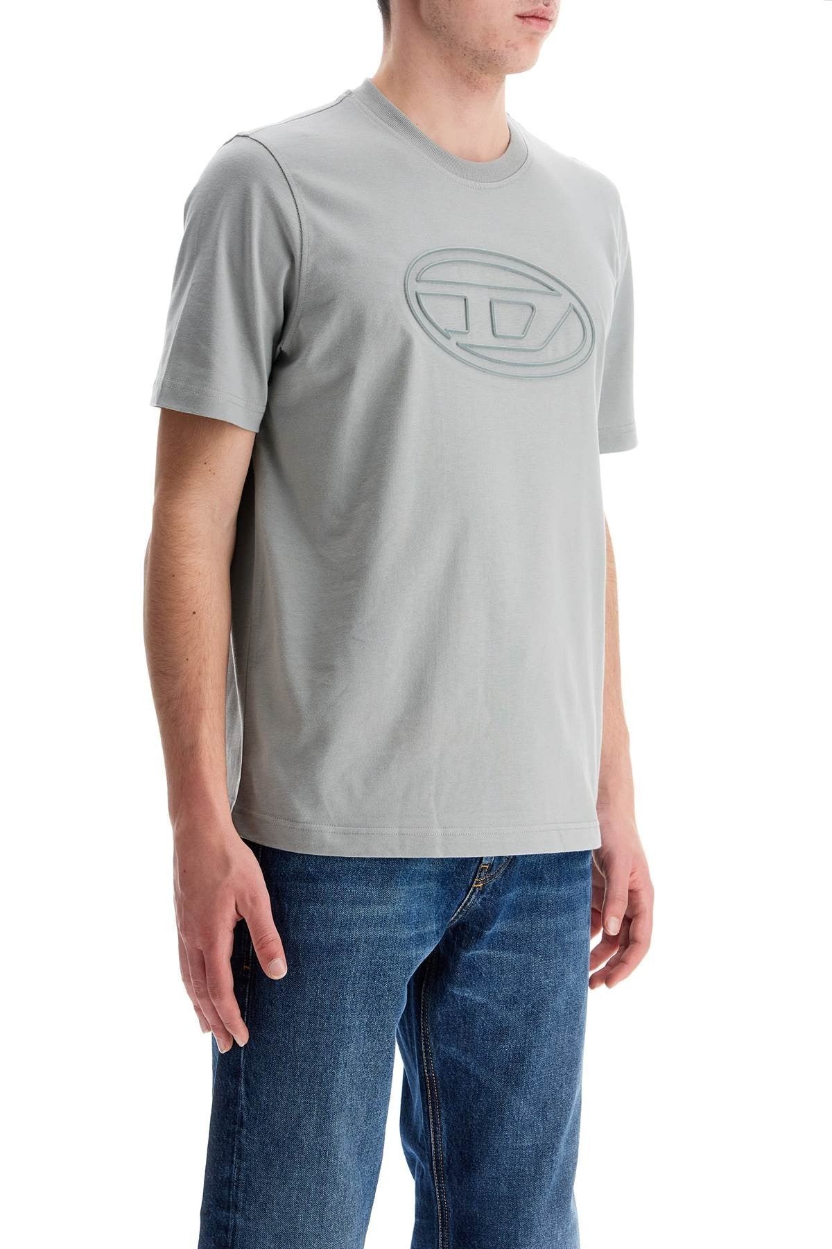 gray cotton t-shirt with raised logo