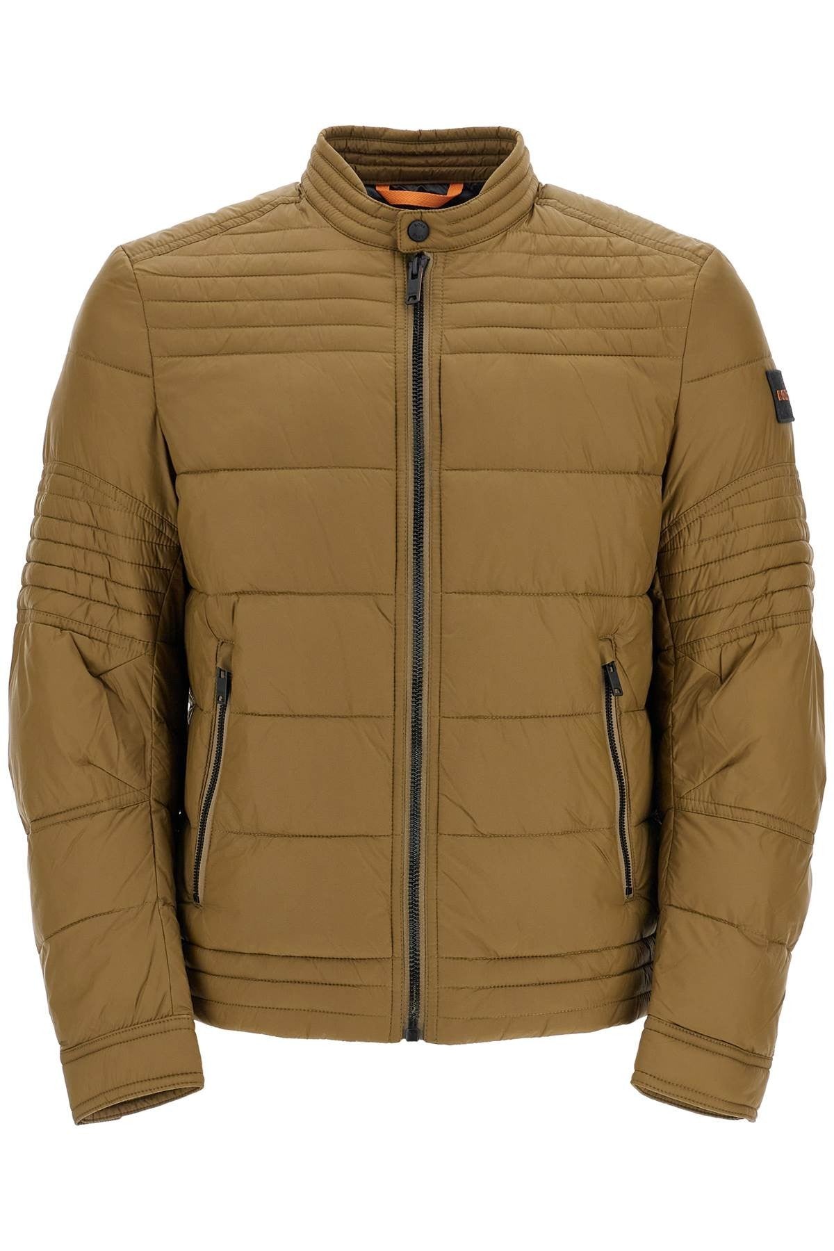 green down jacket with high collar for men