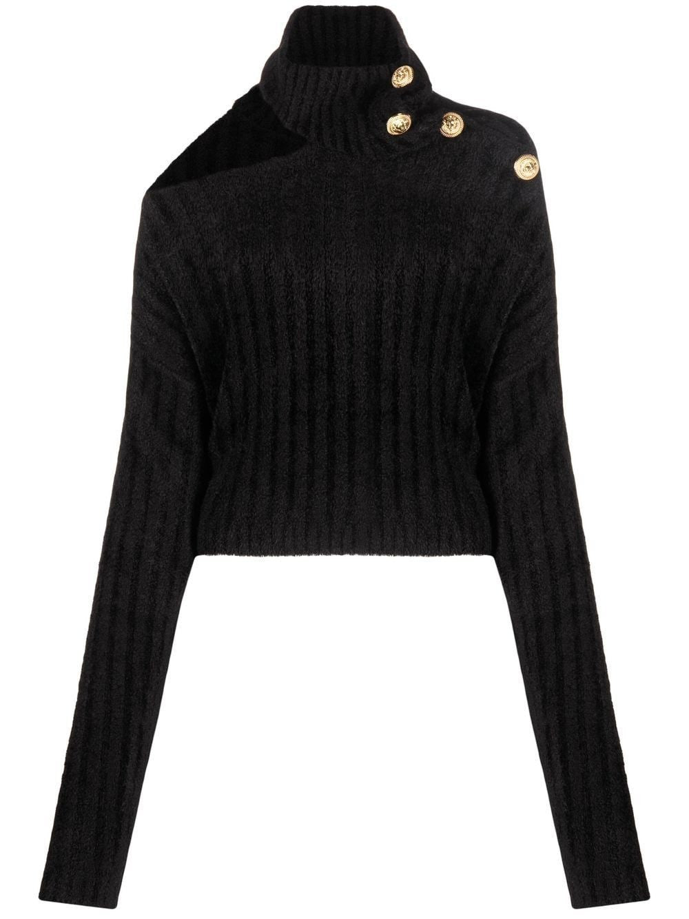 High Collar Velvet Pullover