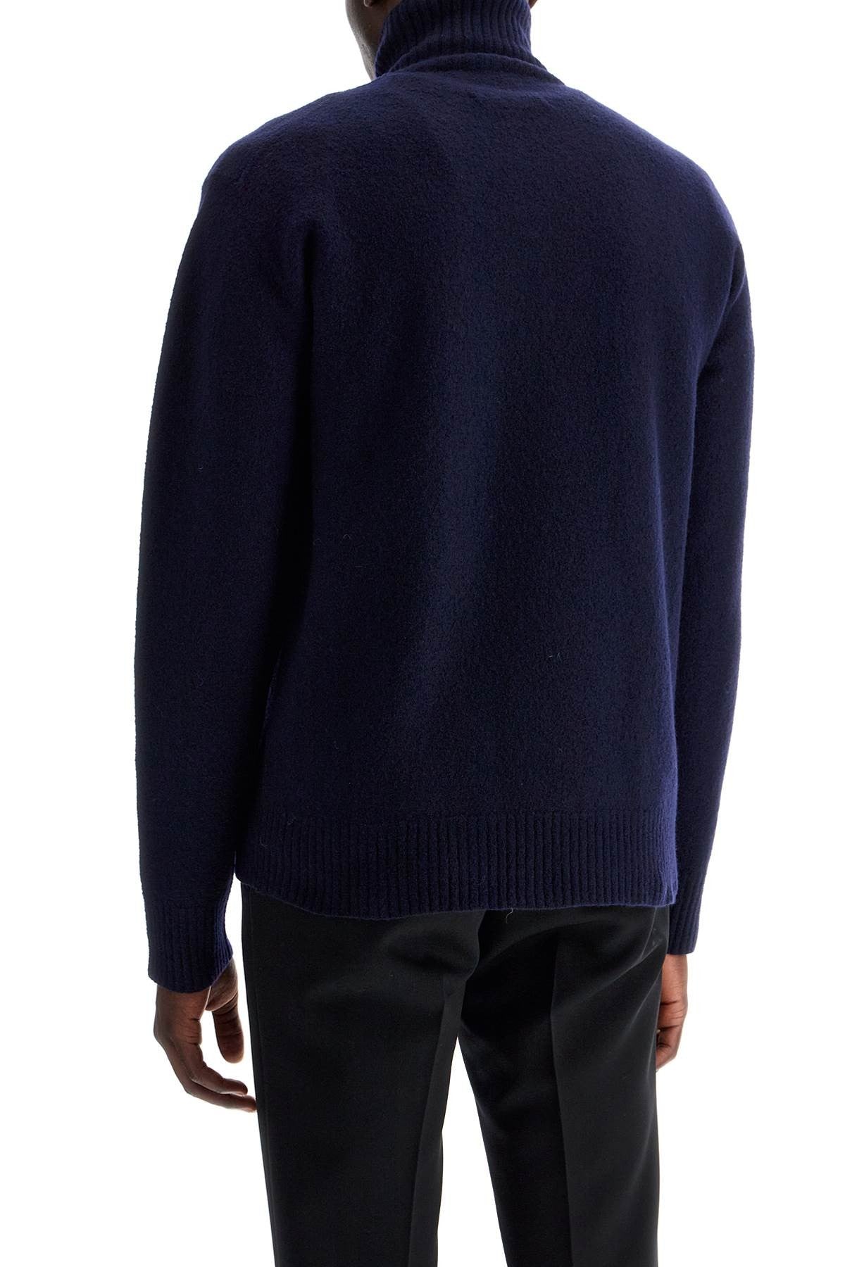 high-neck wool pullover sweater