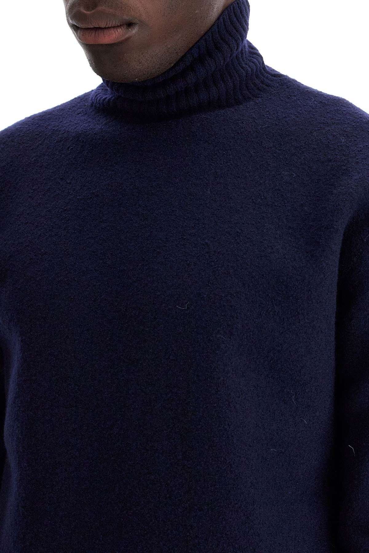 high-neck wool pullover sweater