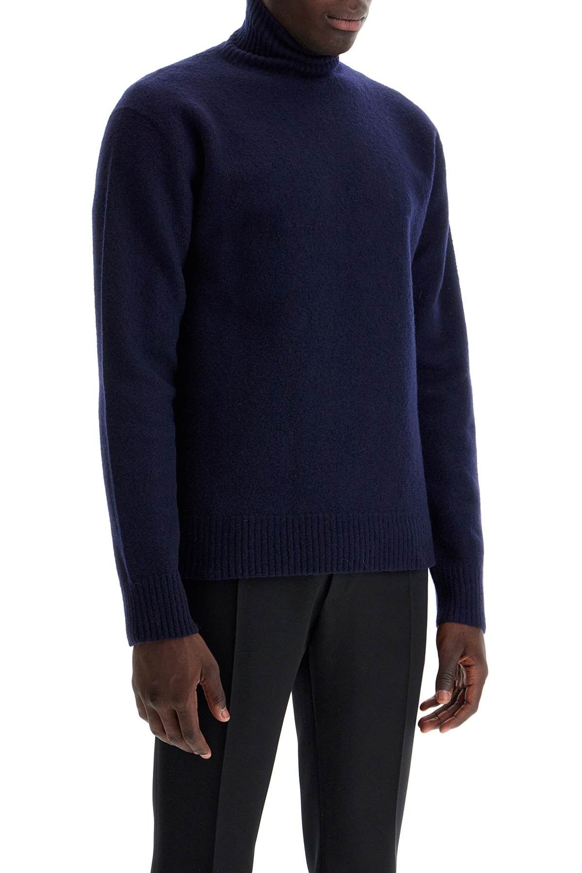 high-neck wool pullover sweater