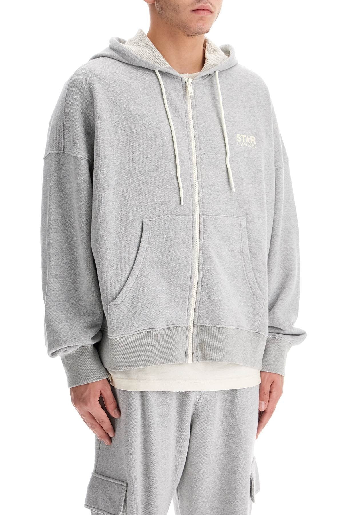 hooded full zip sweatshirt