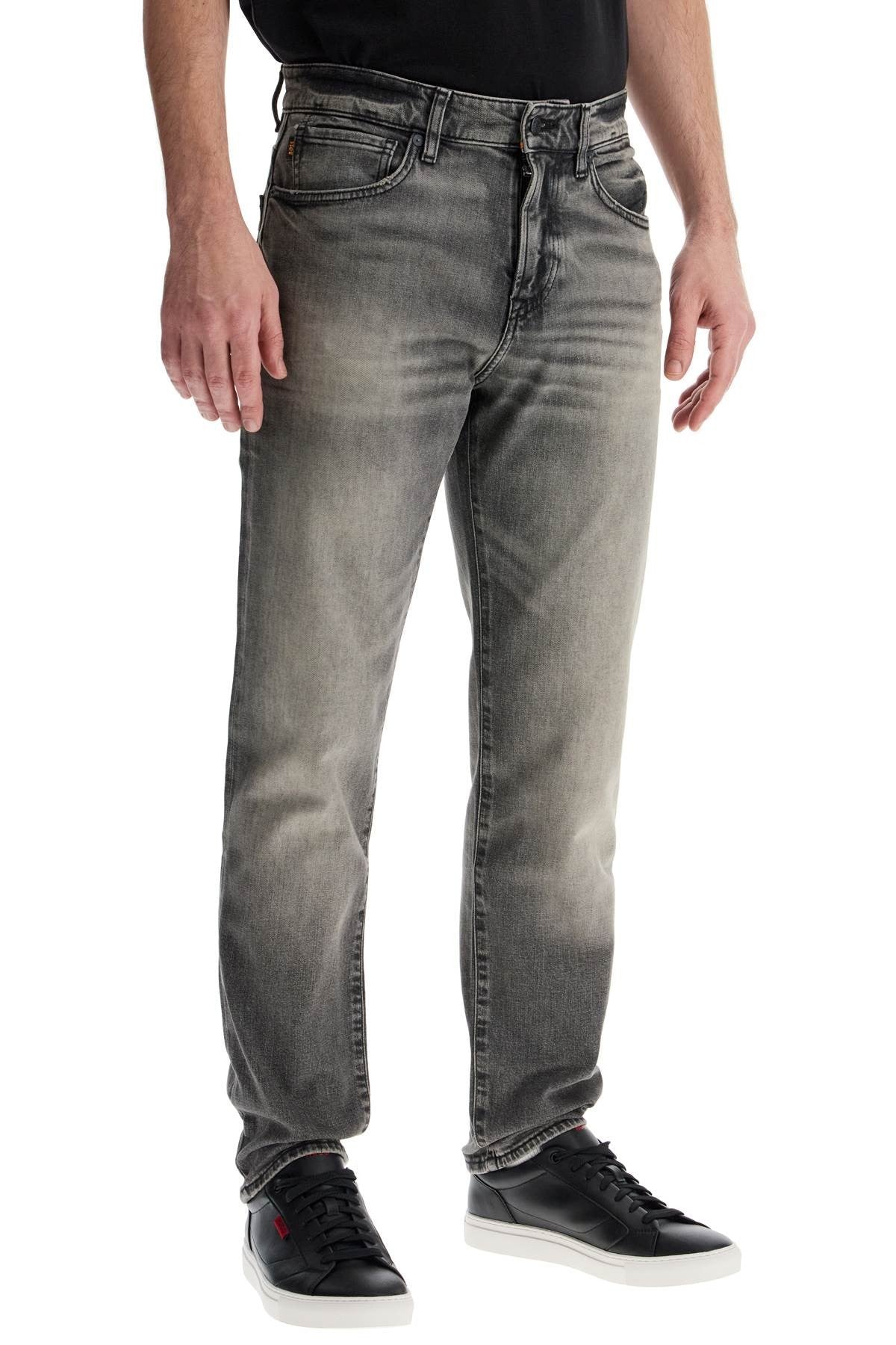 jeans re.maine grigio scuro cotone vita media vestibilità dritta