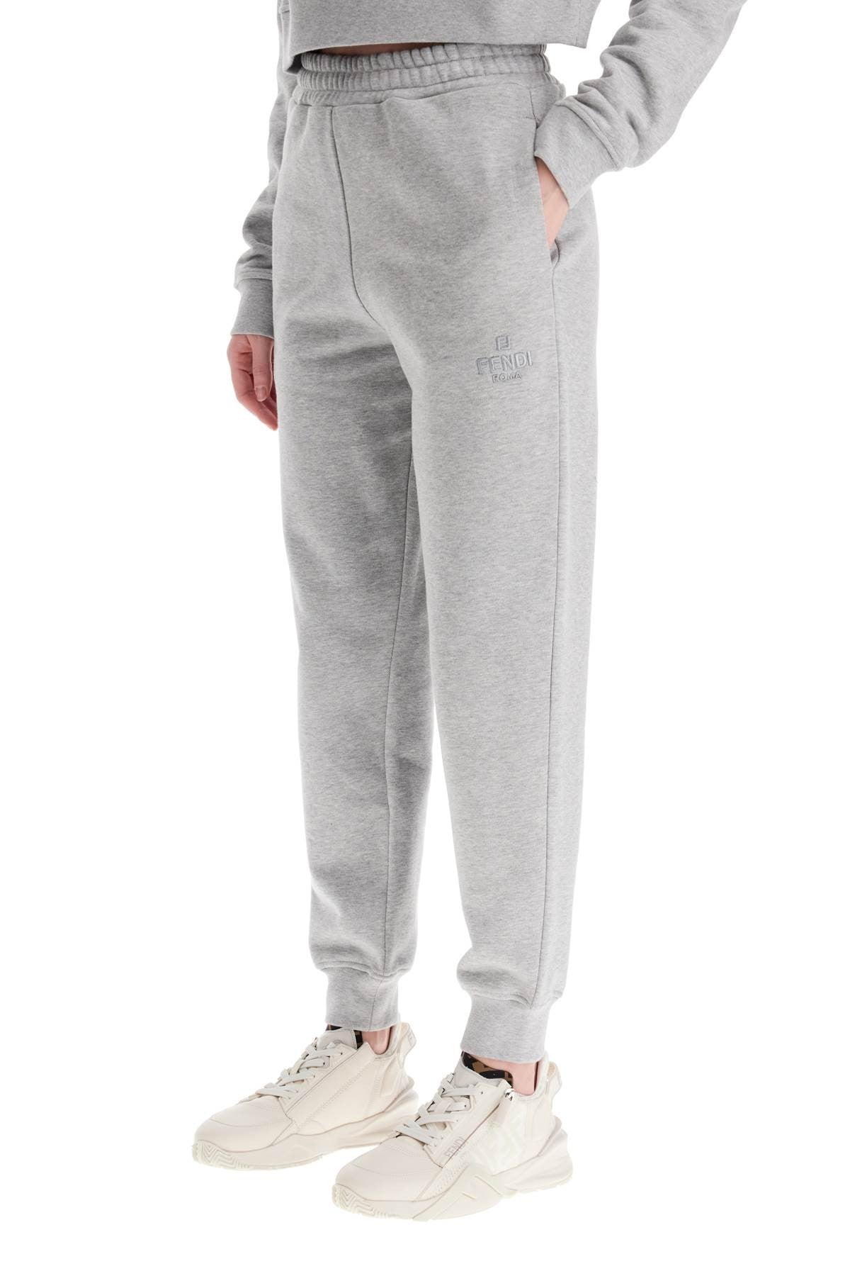 jogger pants with embroidered logo