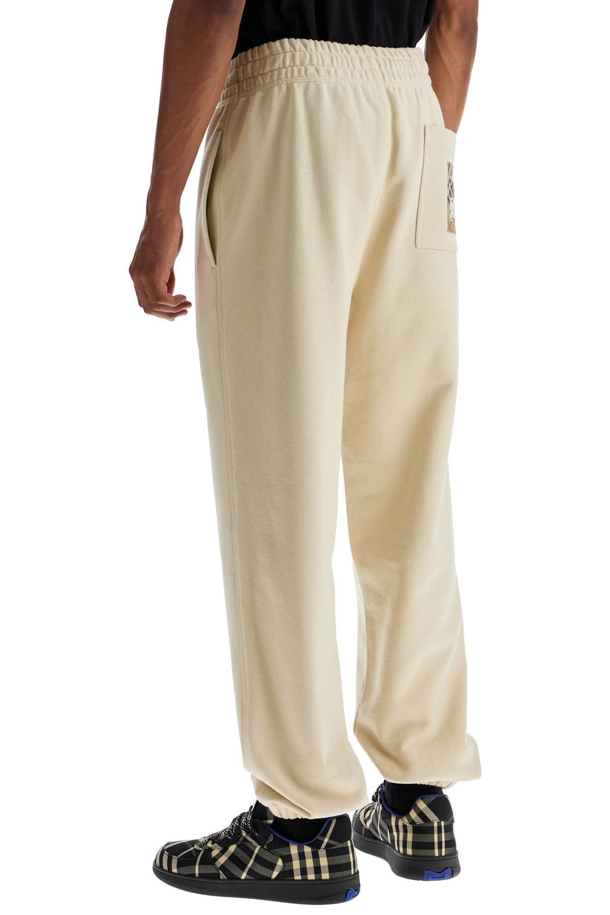 joggers with patch logo