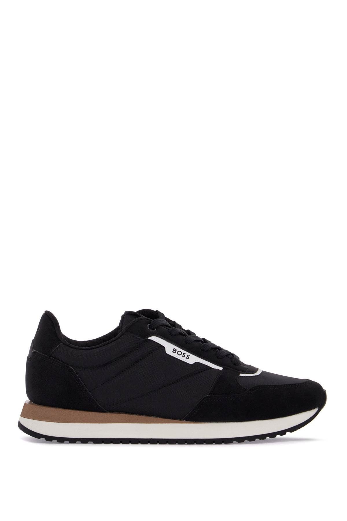 kai_runn_nupny black casual sneakers in suede and technical fabric
