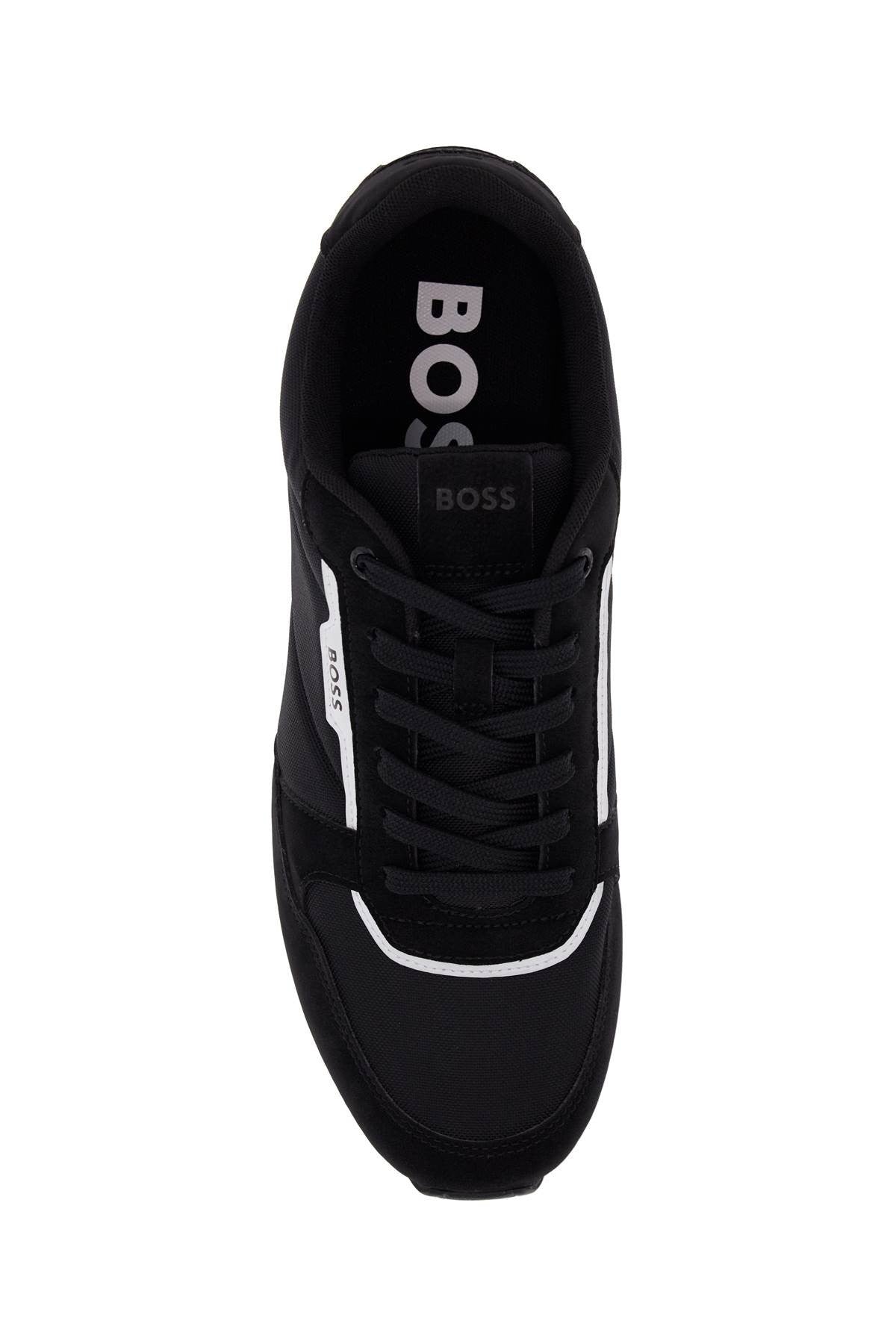 kai_runn_nupny black casual sneakers in suede and technical fabric
