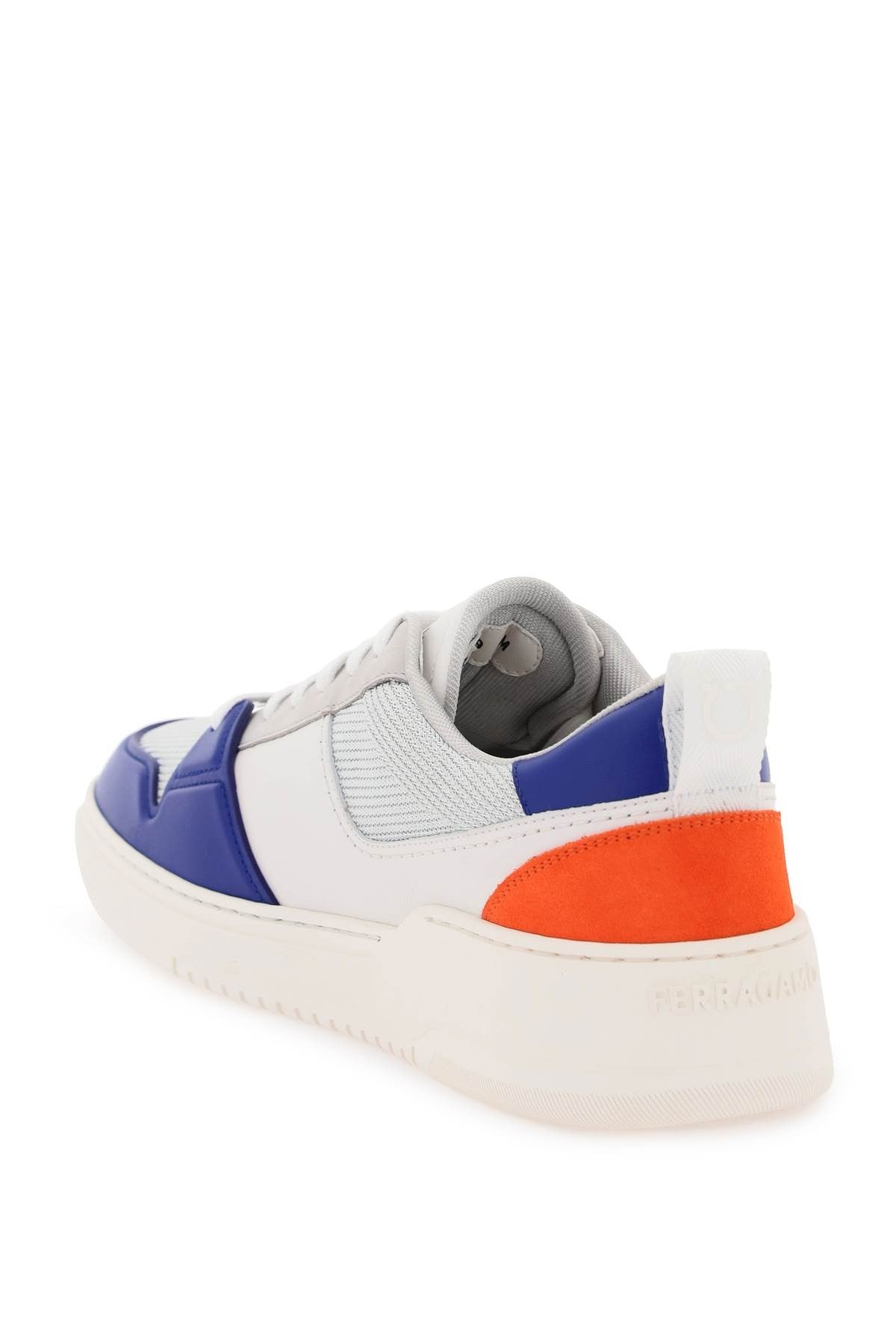 leather and technical fabric sneakers