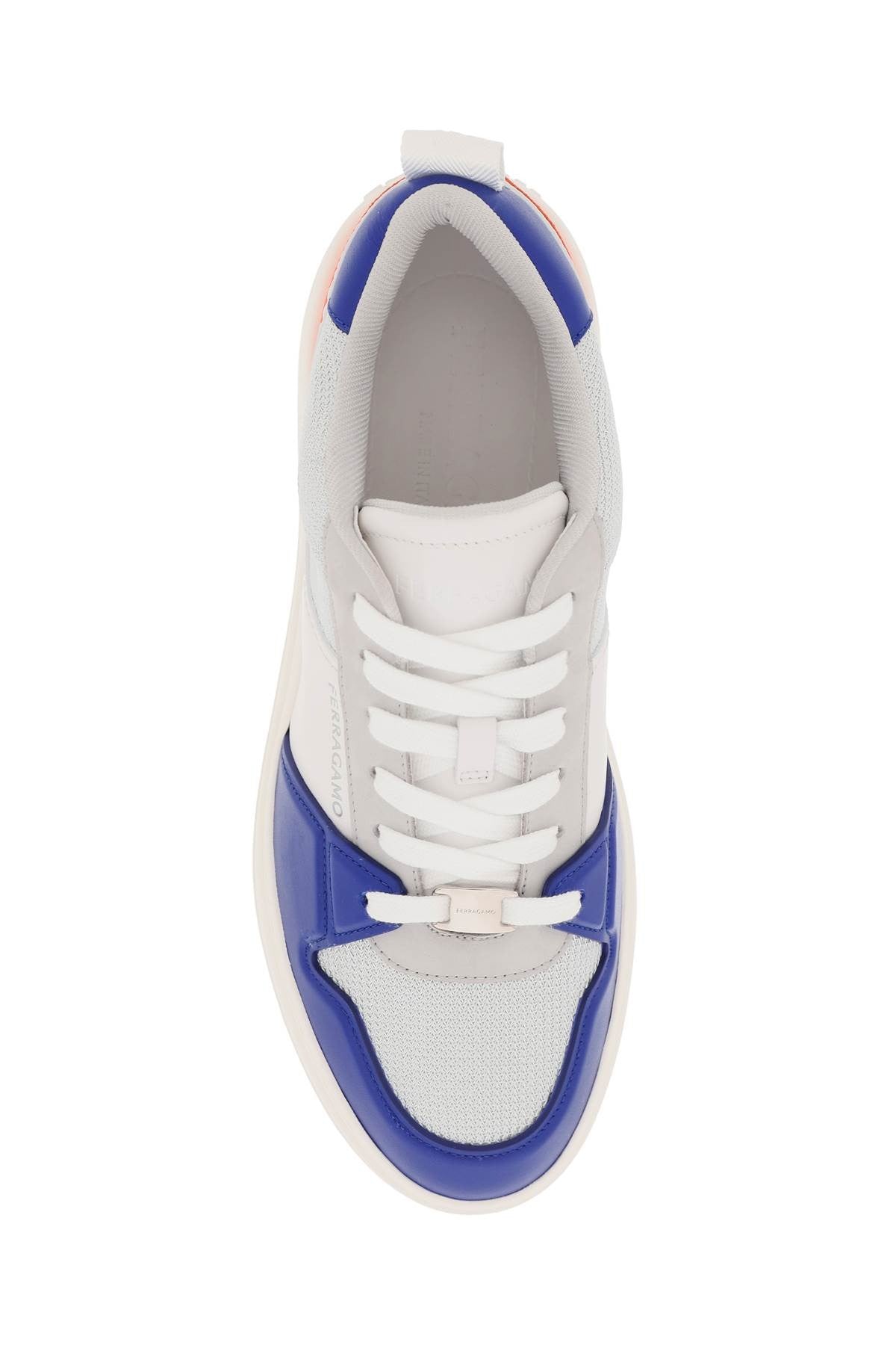 leather and technical fabric sneakers