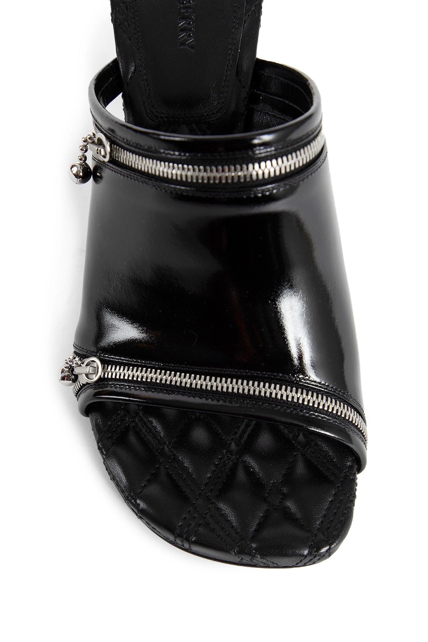 Leather Peep 85 Mules