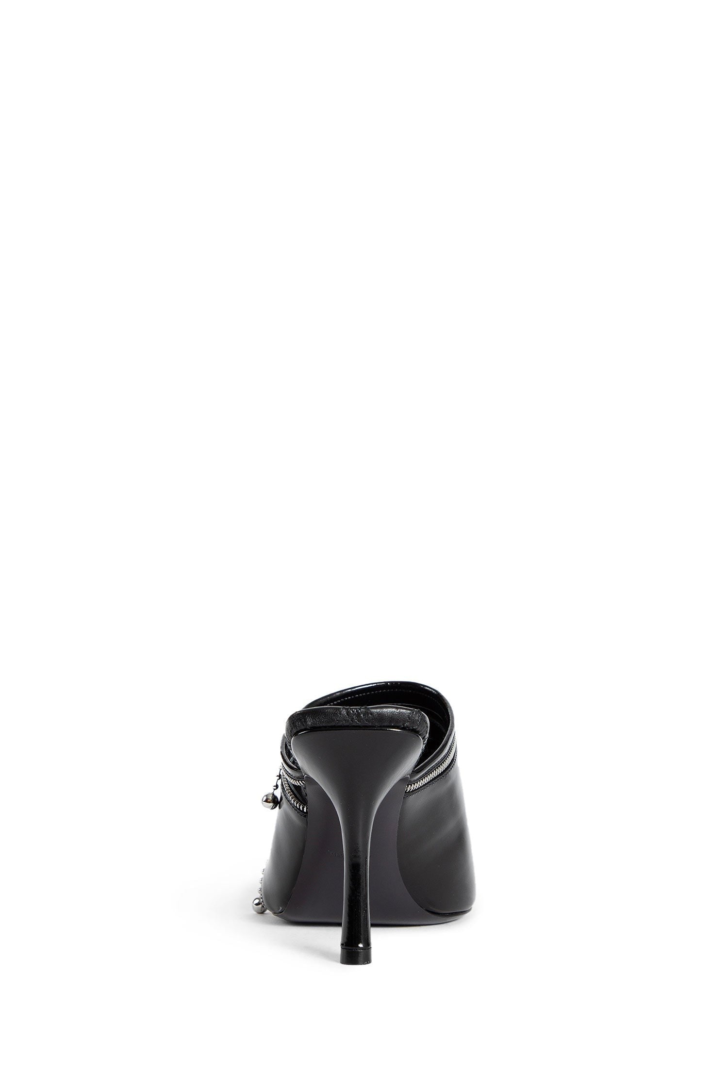 Leather Peep 85 Mules