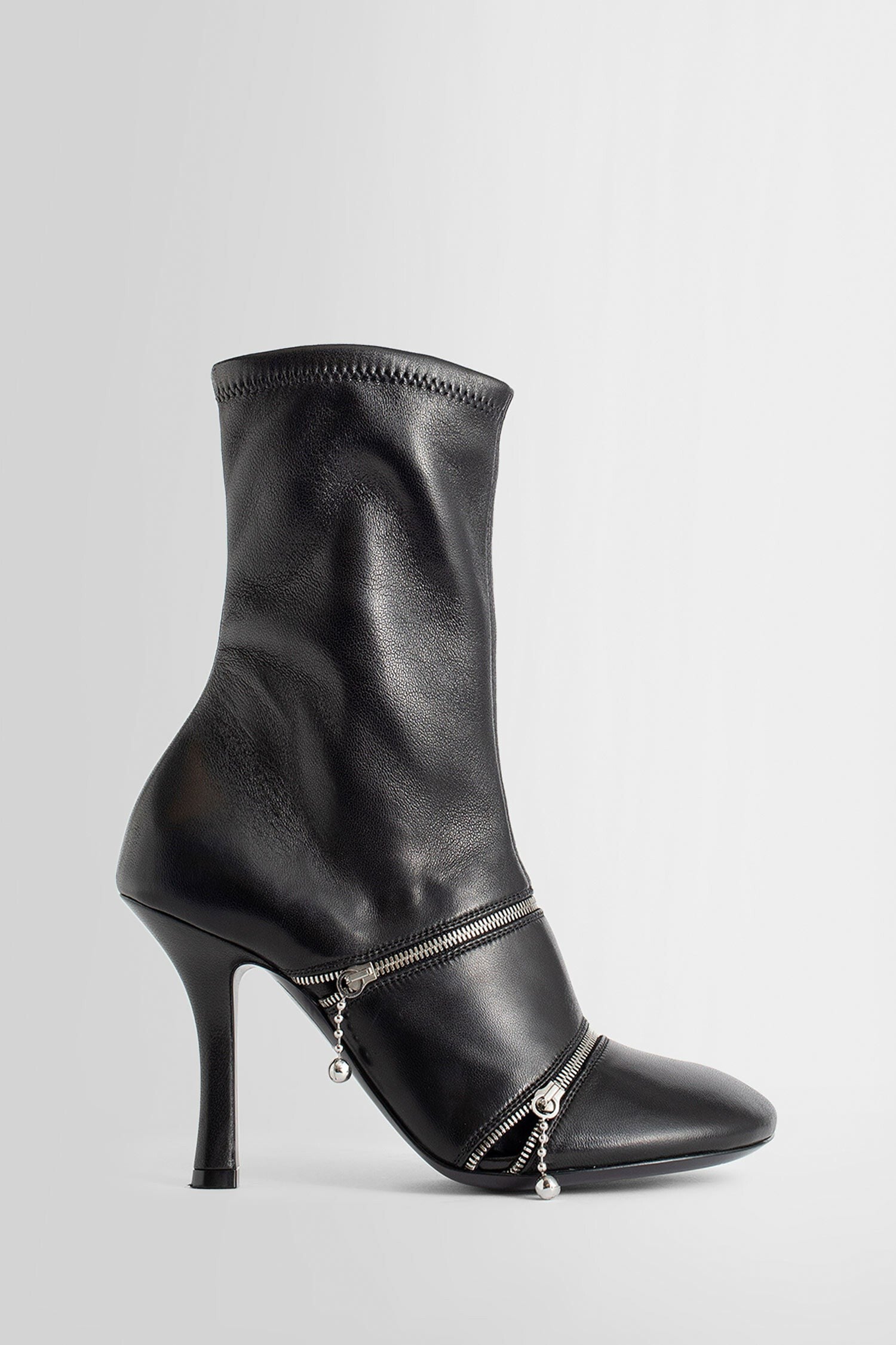 Leather Peep Boots