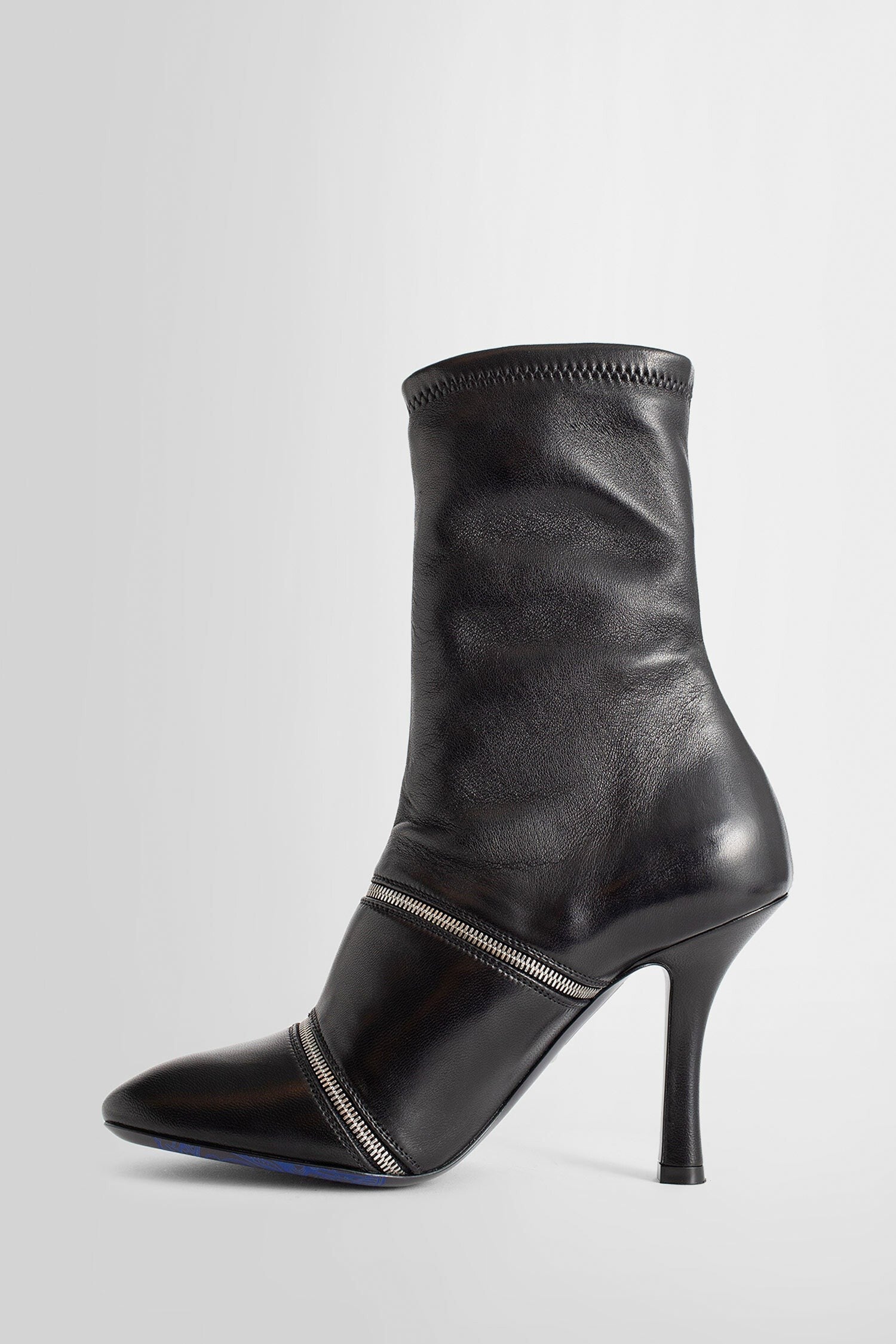 Leather Peep Boots