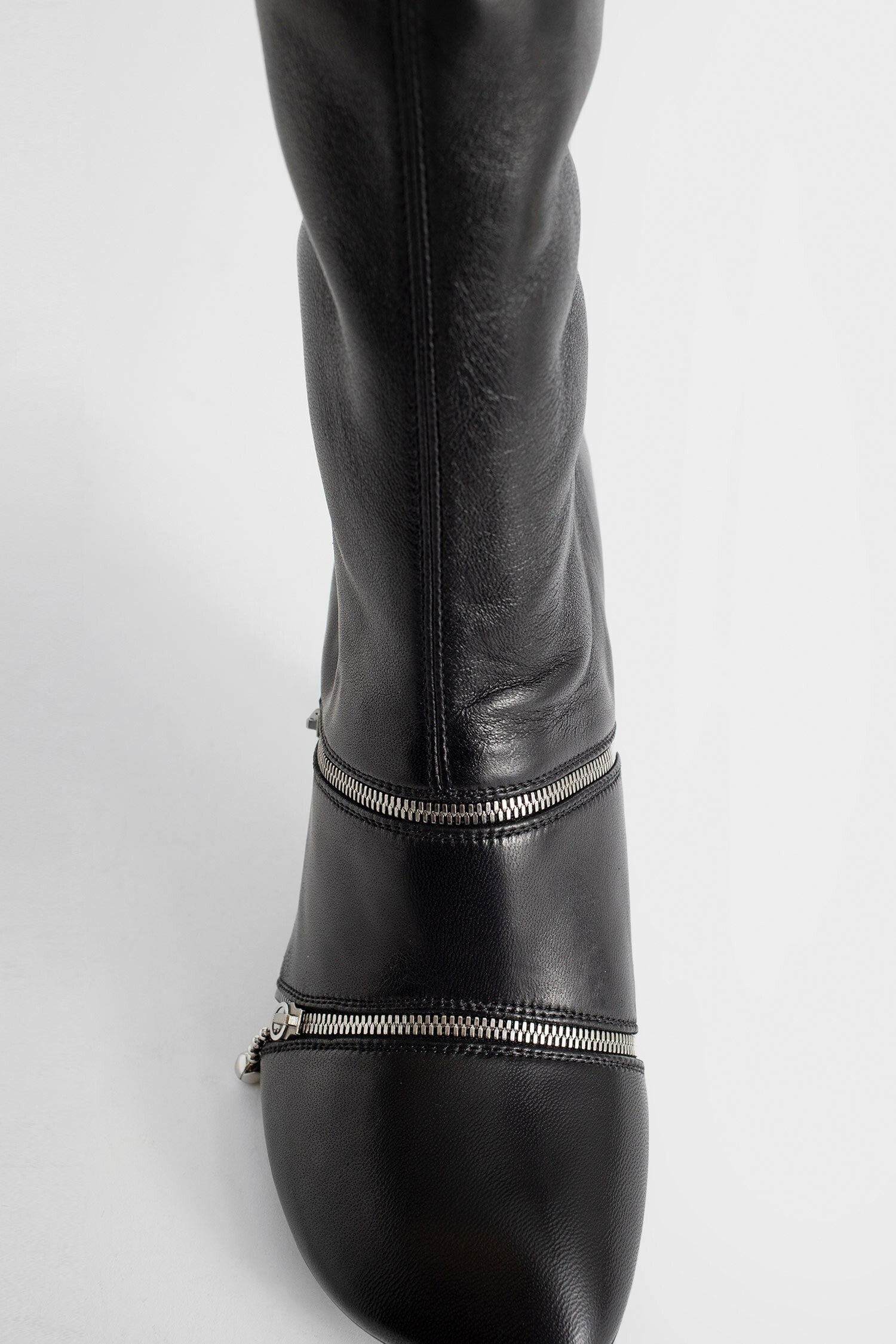 Leather Peep Boots