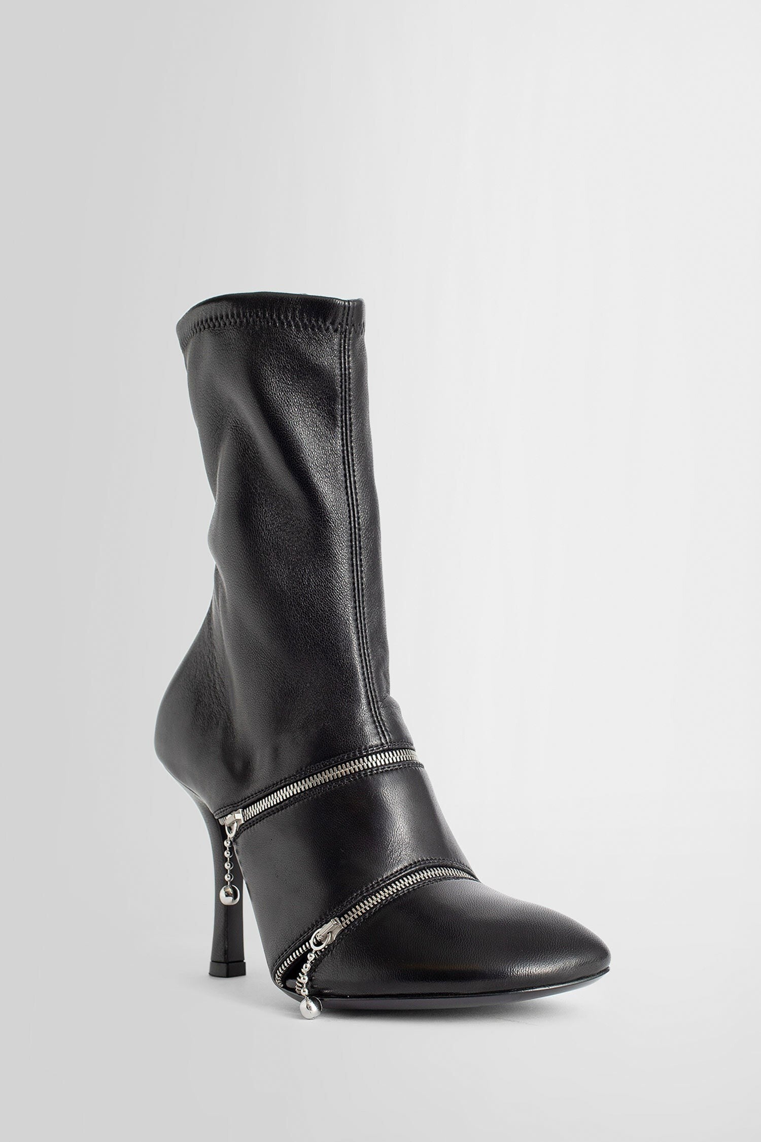 Leather Peep Boots