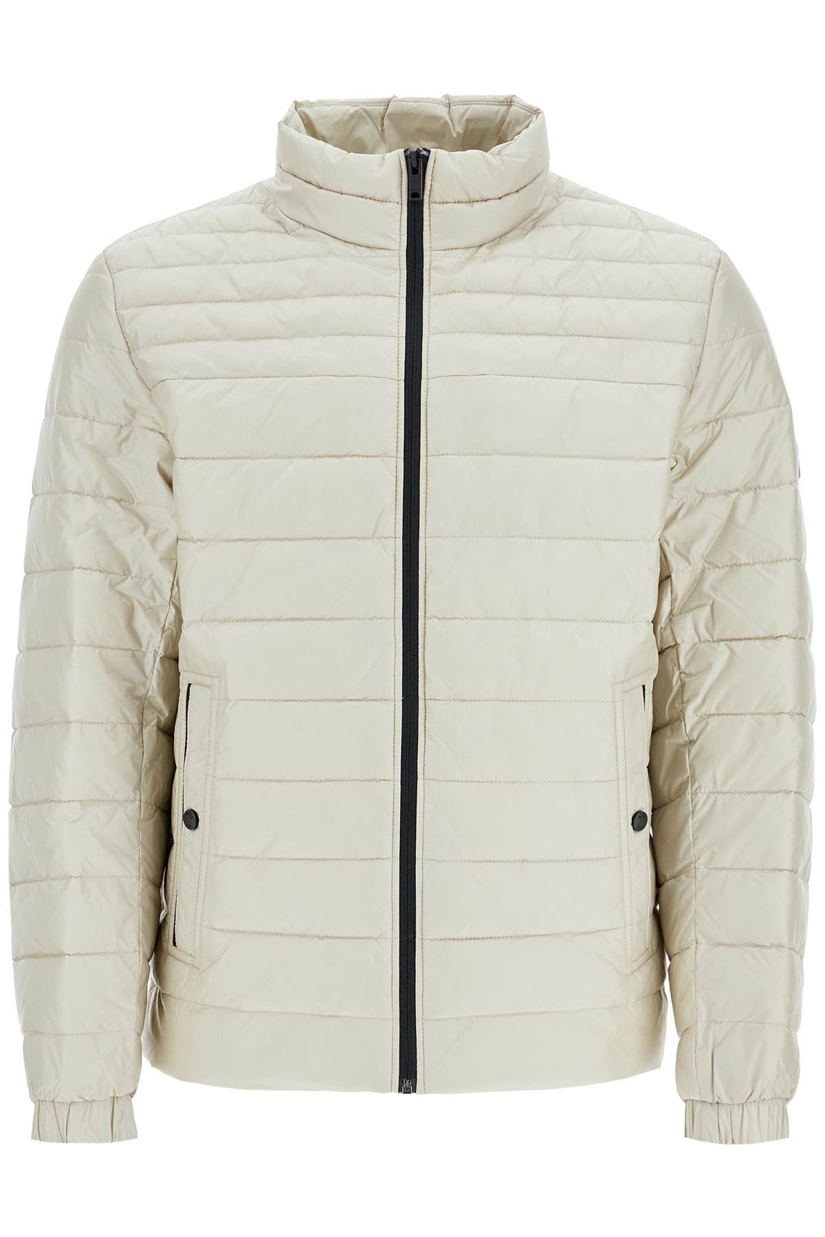 light beige quilted jacket with zip