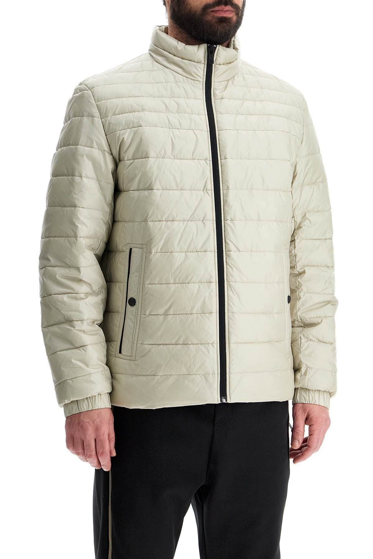 light beige quilted jacket with zip