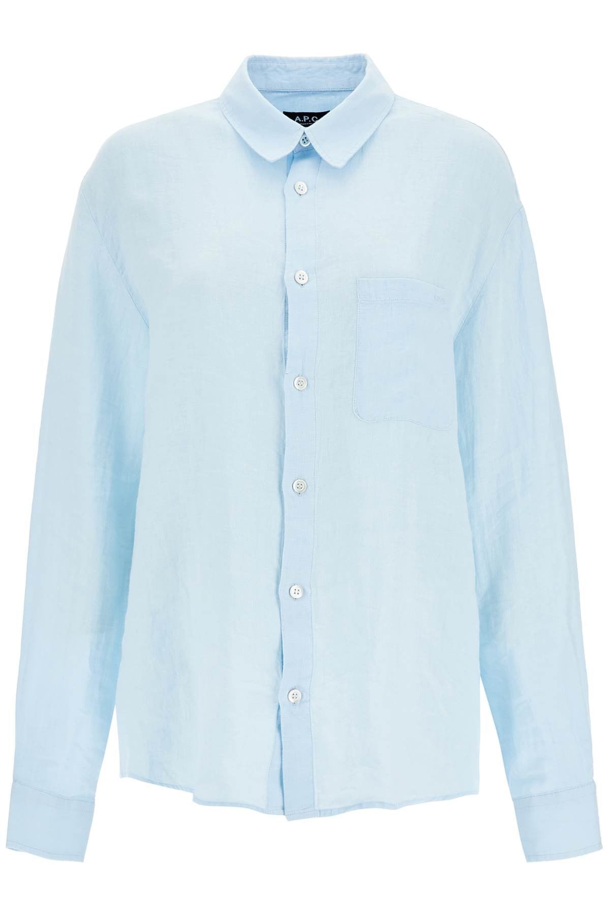 light blue linen shirt wide fit