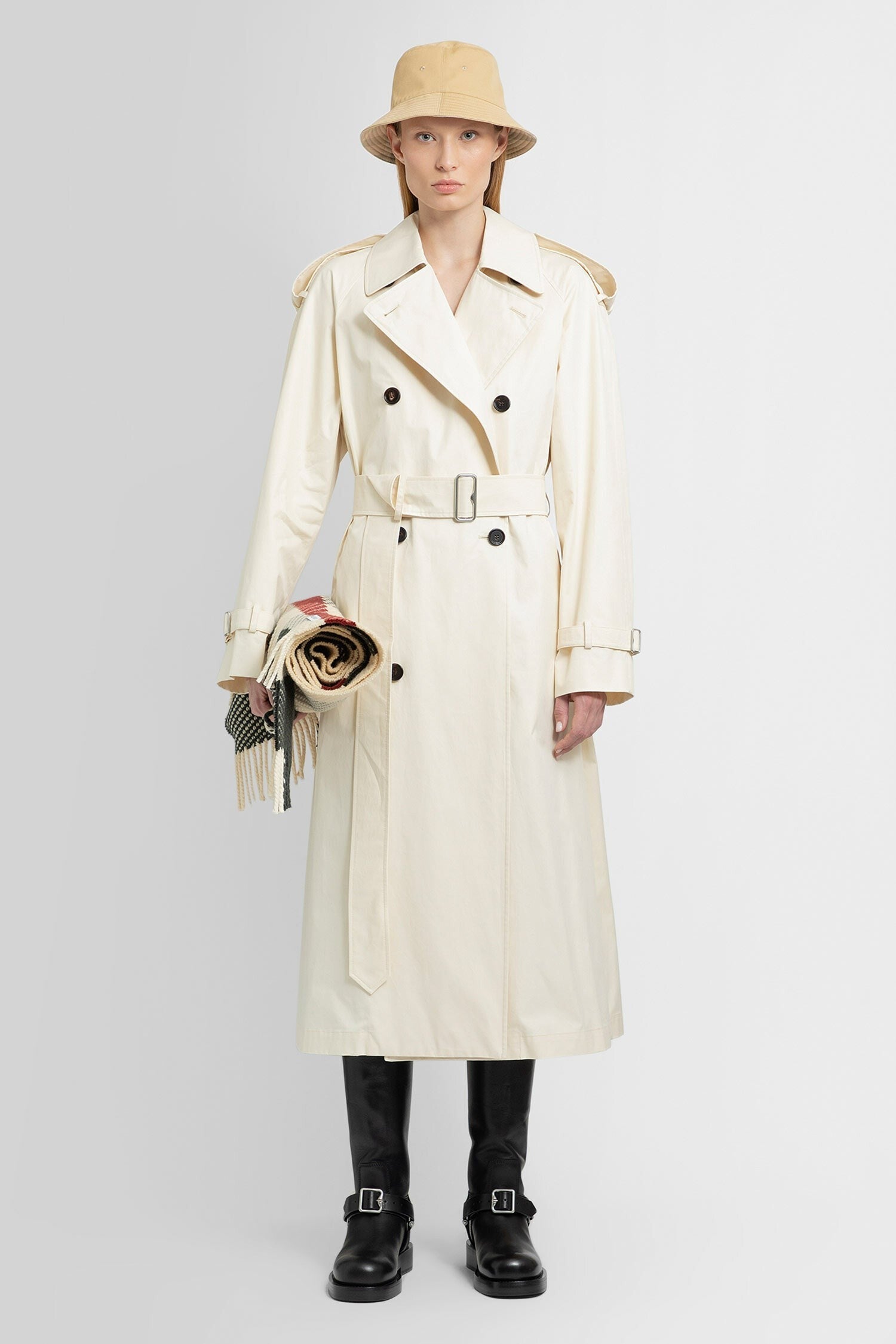 Long Gabardine Trench Coat