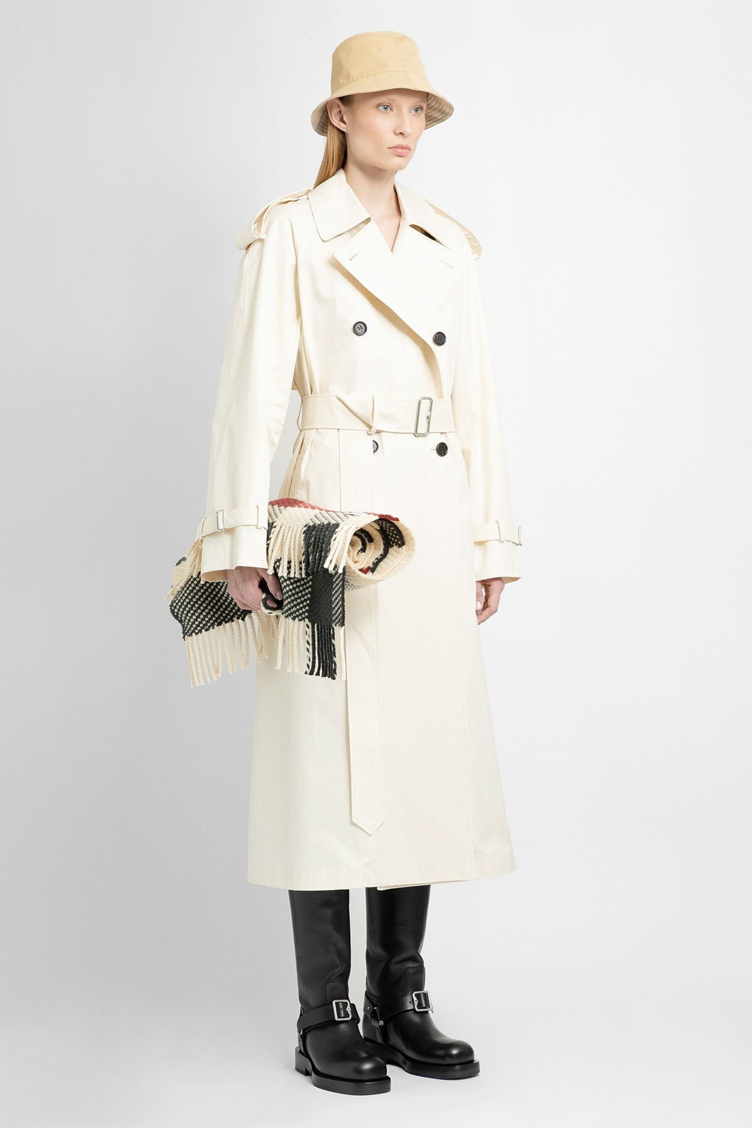 Long Gabardine Trench Coat