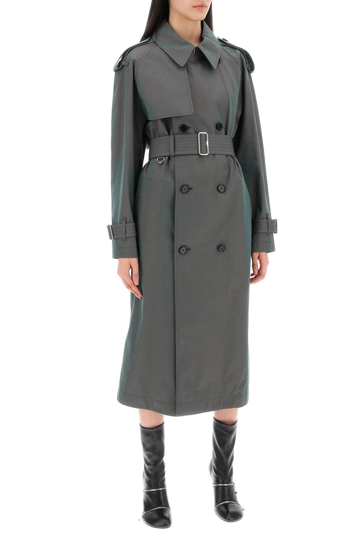long iridescent trench