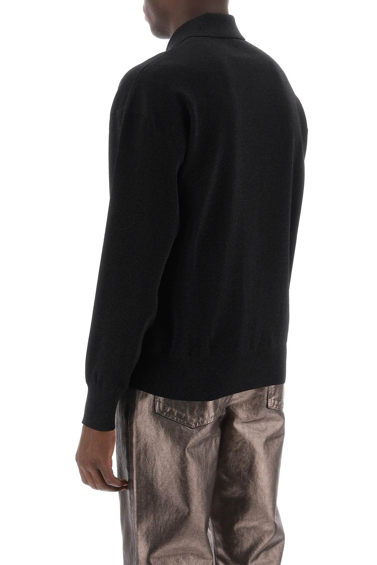 long sleeve lurex polo shirt