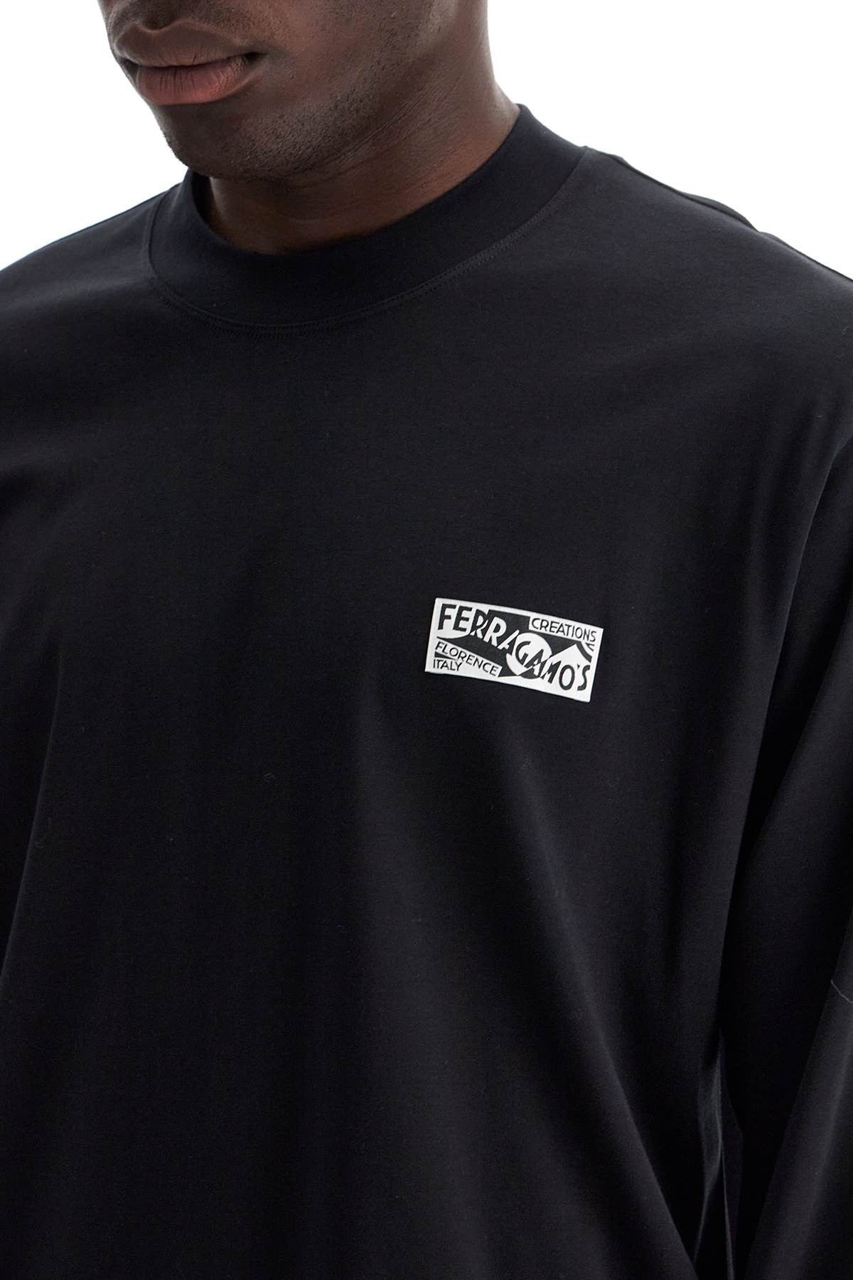 long-sleeved cotton and silk t-shirt for