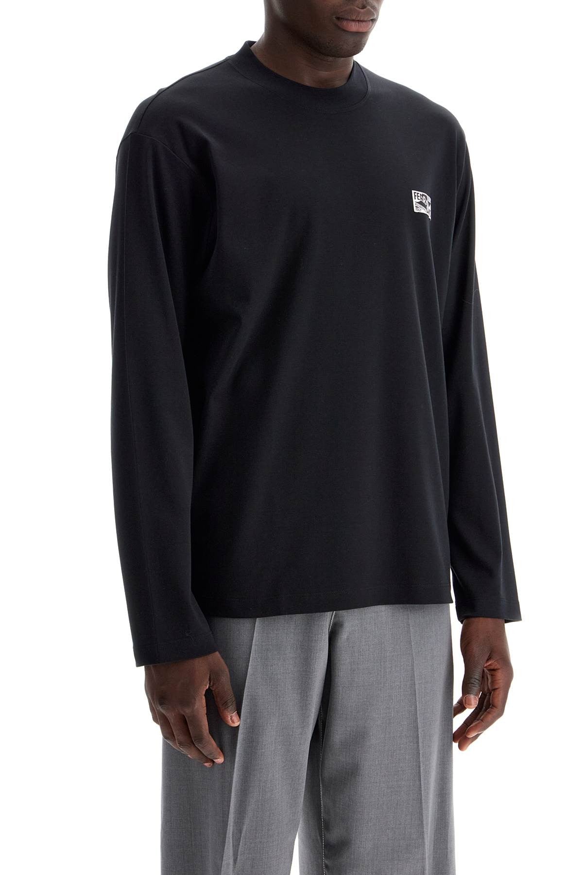 long-sleeved cotton and silk t-shirt for