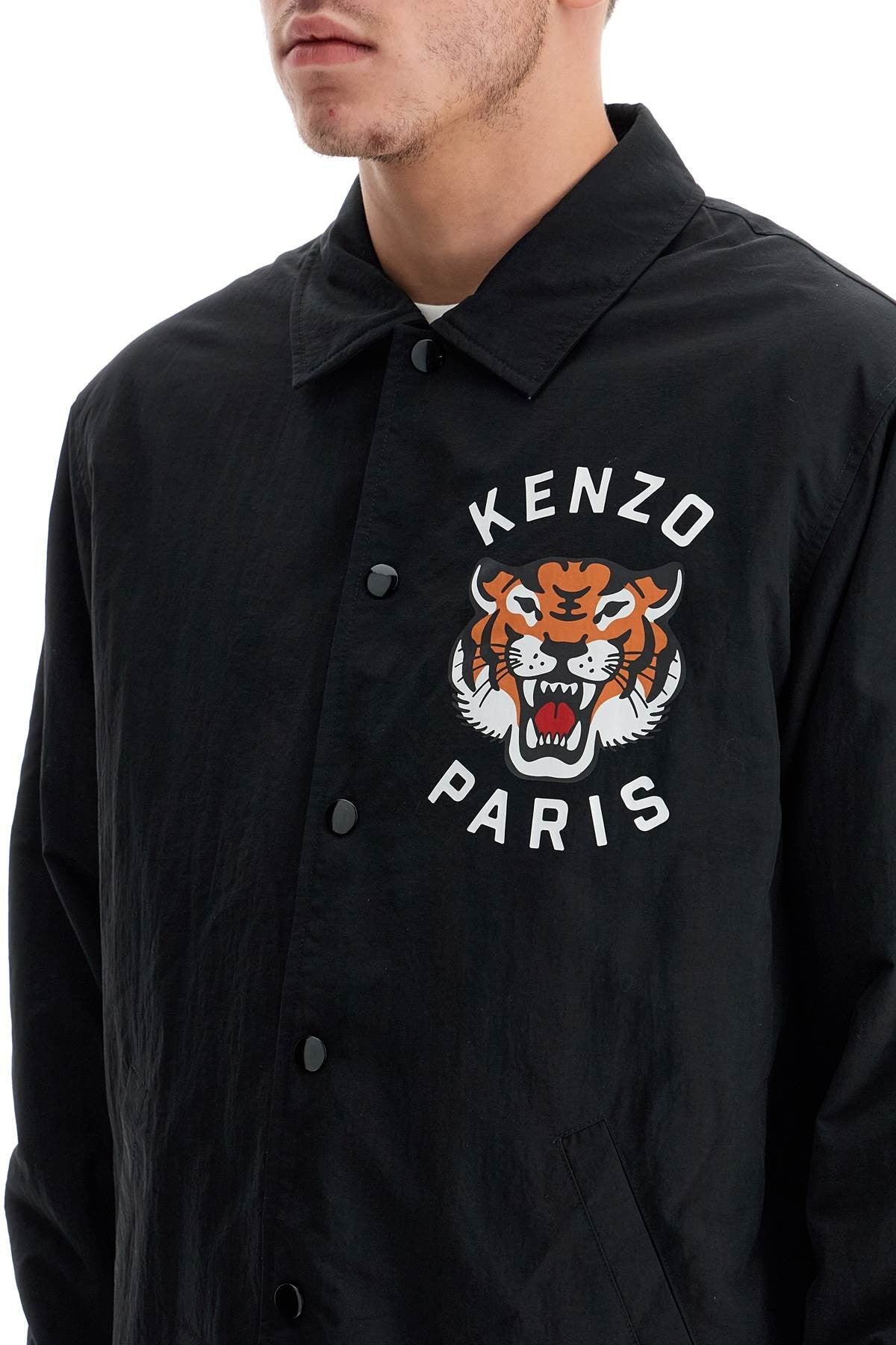 lucky tiger nylon overshirt for