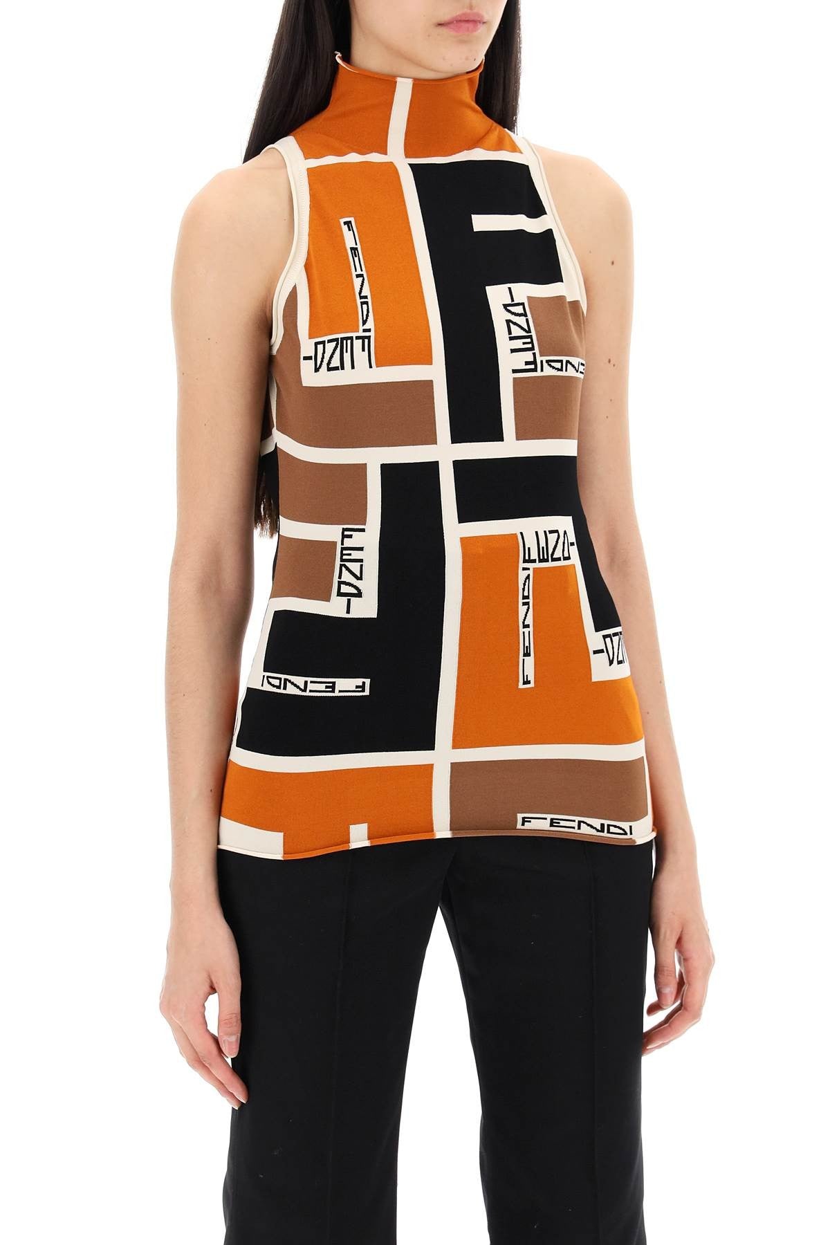 lycra® top with ff puzzle pattern