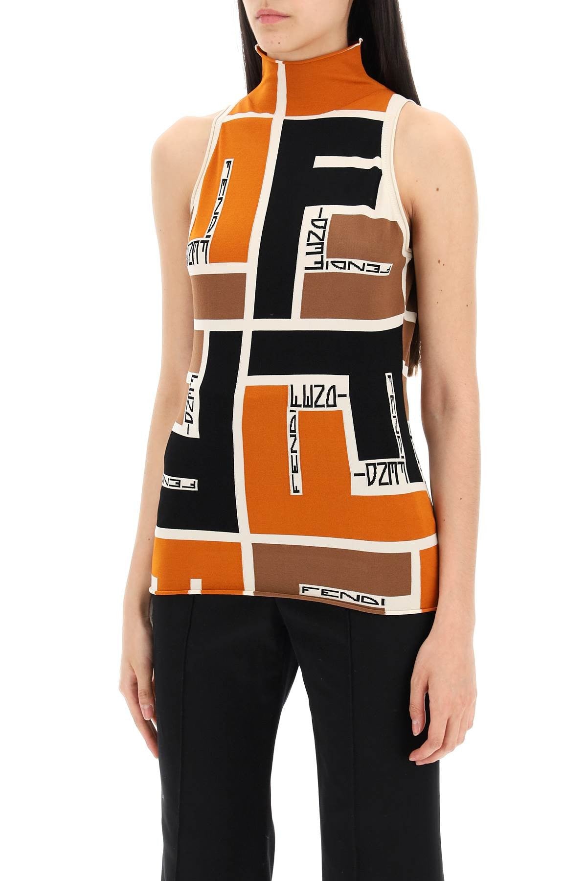 lycra® top with ff puzzle pattern