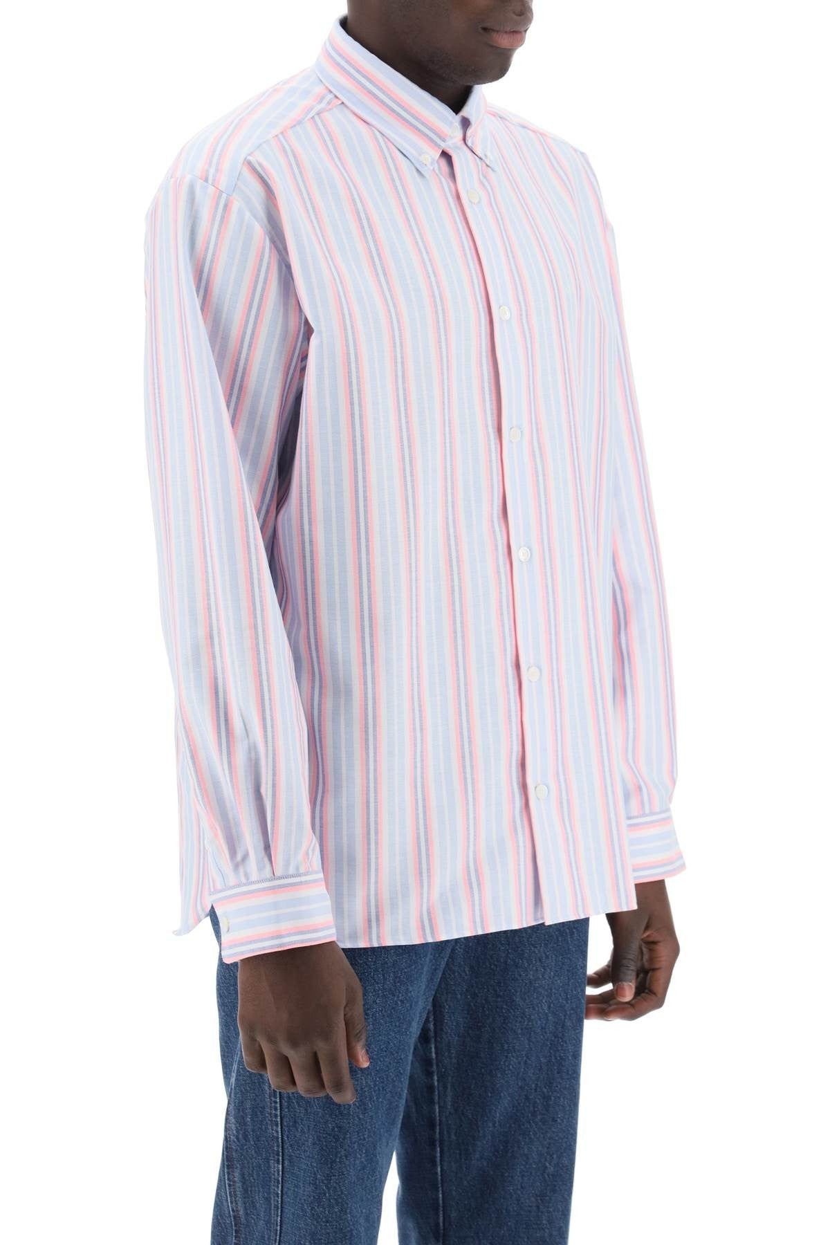 mathias striped oxford shirt