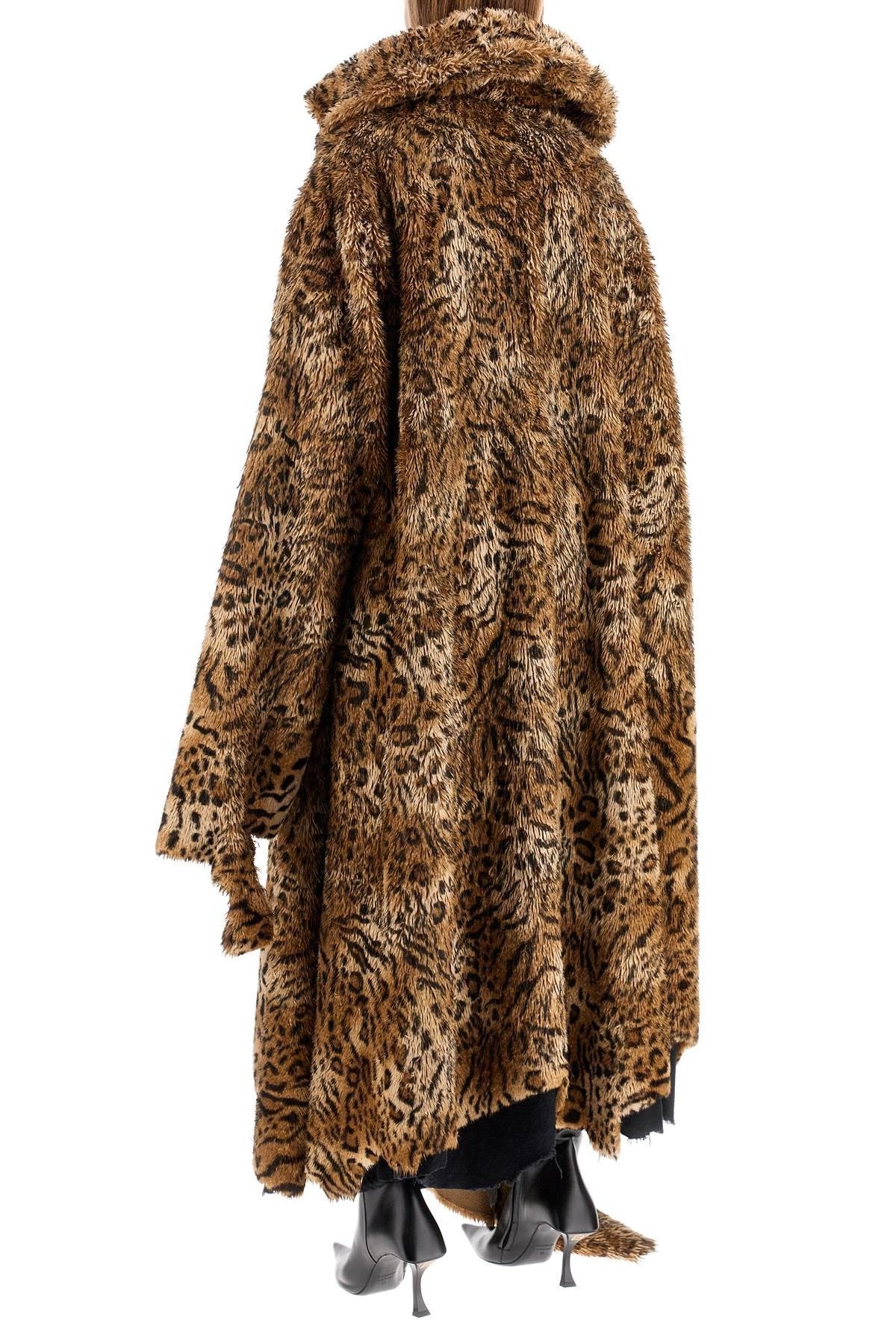 Maxi Faux Fur Coat In Synthetic